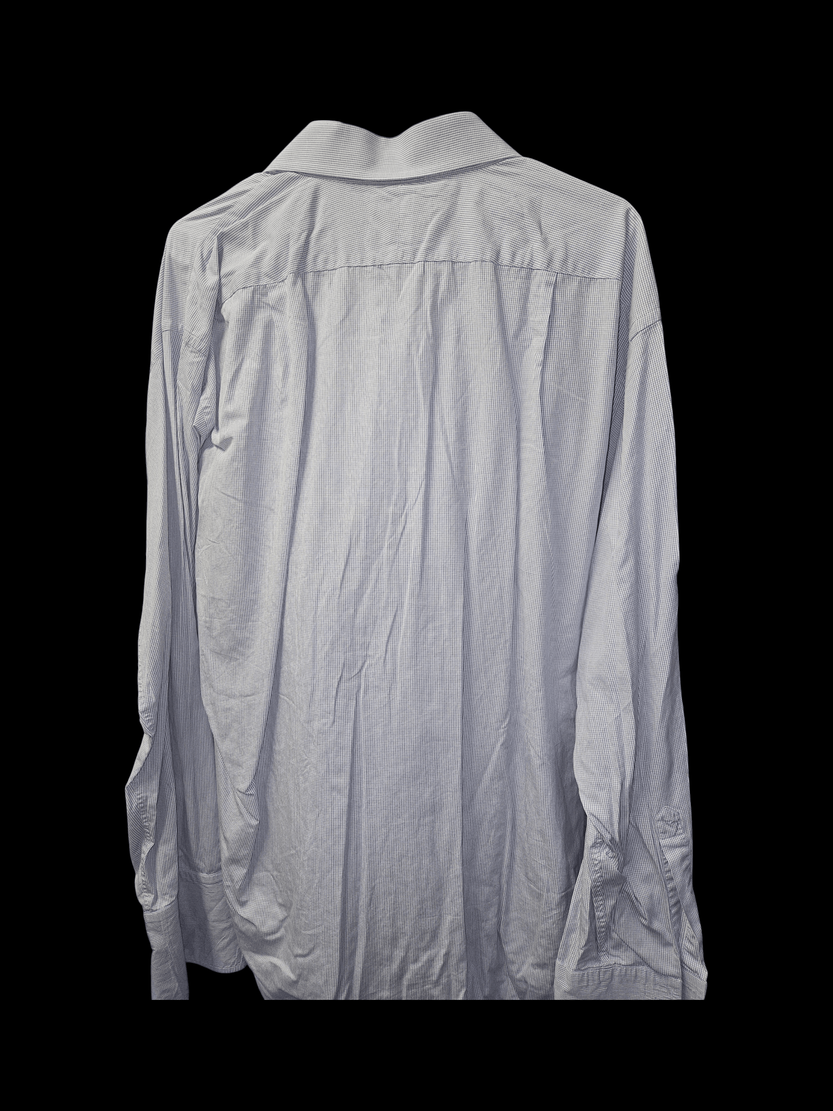 Men's Blue Button-Up Dress Shirt - Thumbnail 3