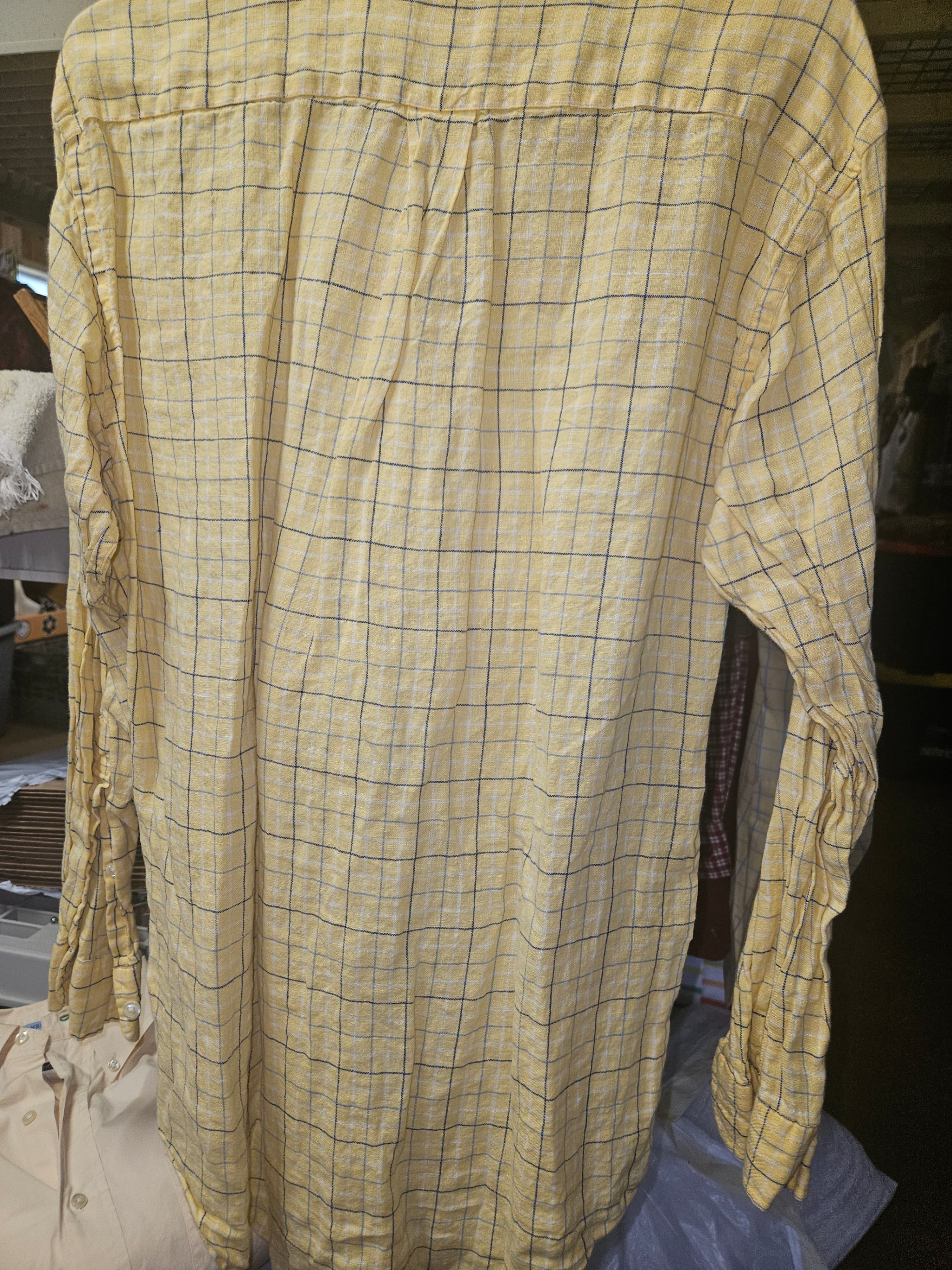 Brooks Brothers Yellow Plaid Button-Up Shirt Size 15 - Thumbnail 3