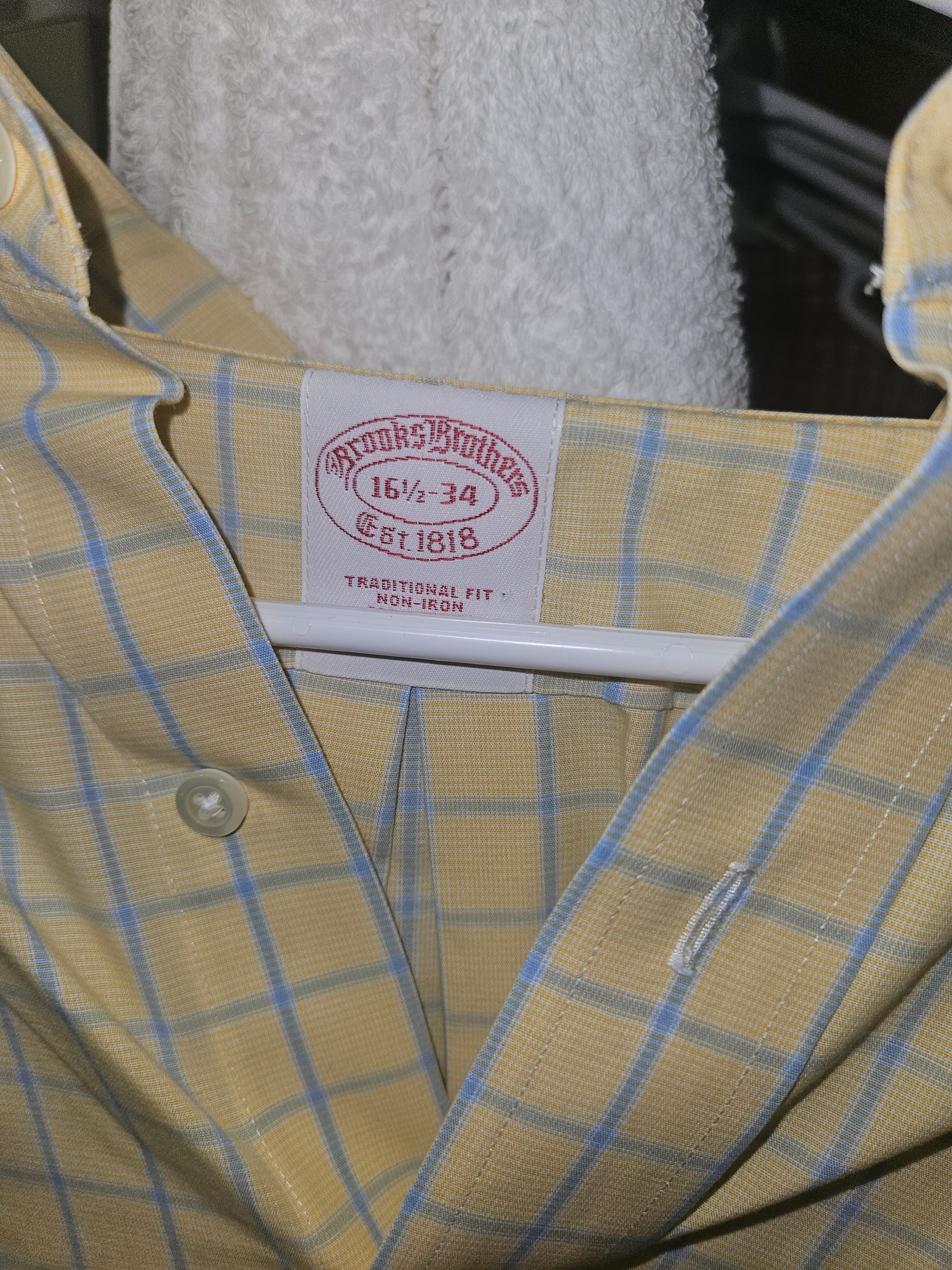 Brooks Brothers Men's Checkered Dress Shirt 16.5 34 - Thumbnail 2