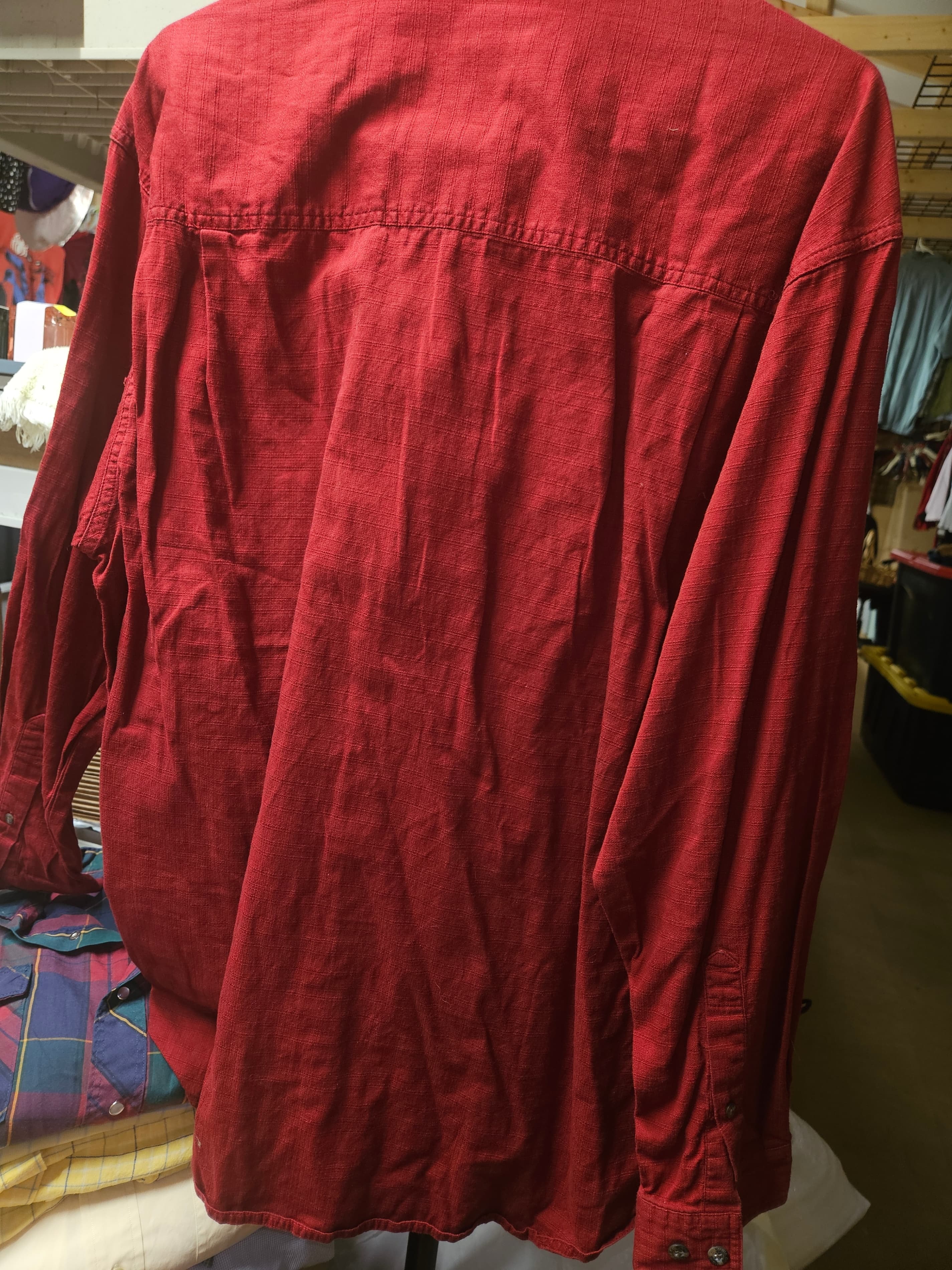 Columbia Men's Red Long Sleeve Button-Up Shirt Size L - Thumbnail 3