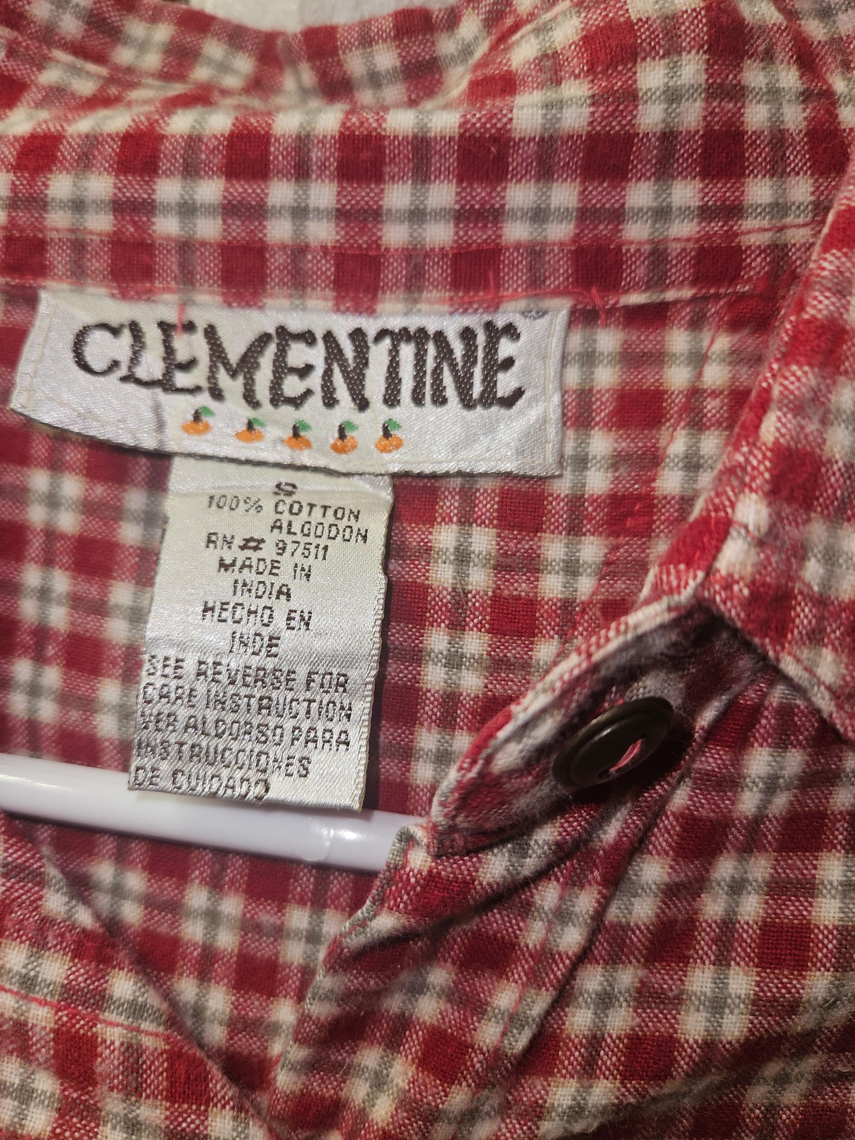 Clementine Red Plaid Button-Up Shirt Size S - Thumbnail 2
