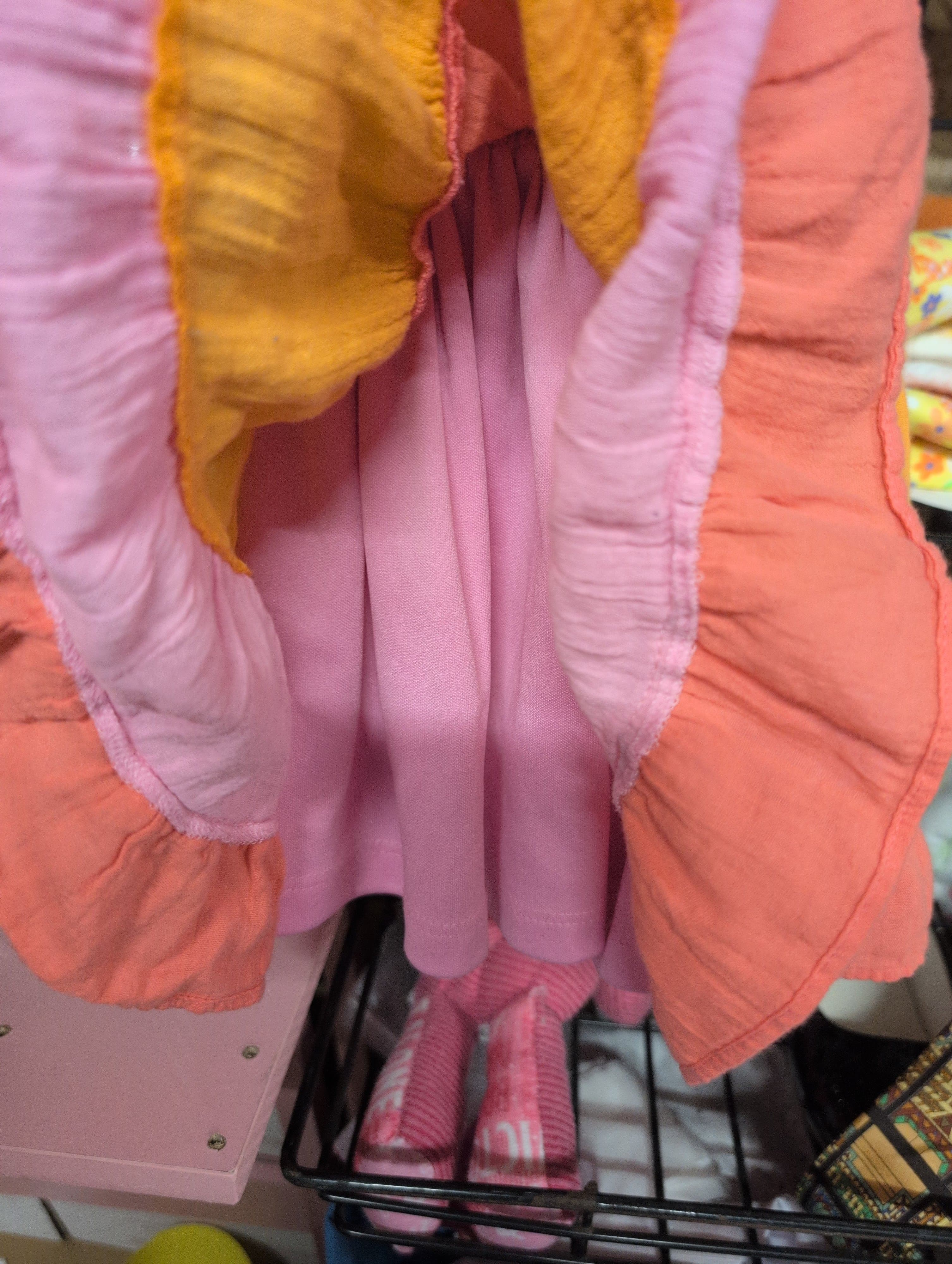 Rare Editions Girls' Sleeveless Dress Pink Orange - Thumbnail 3