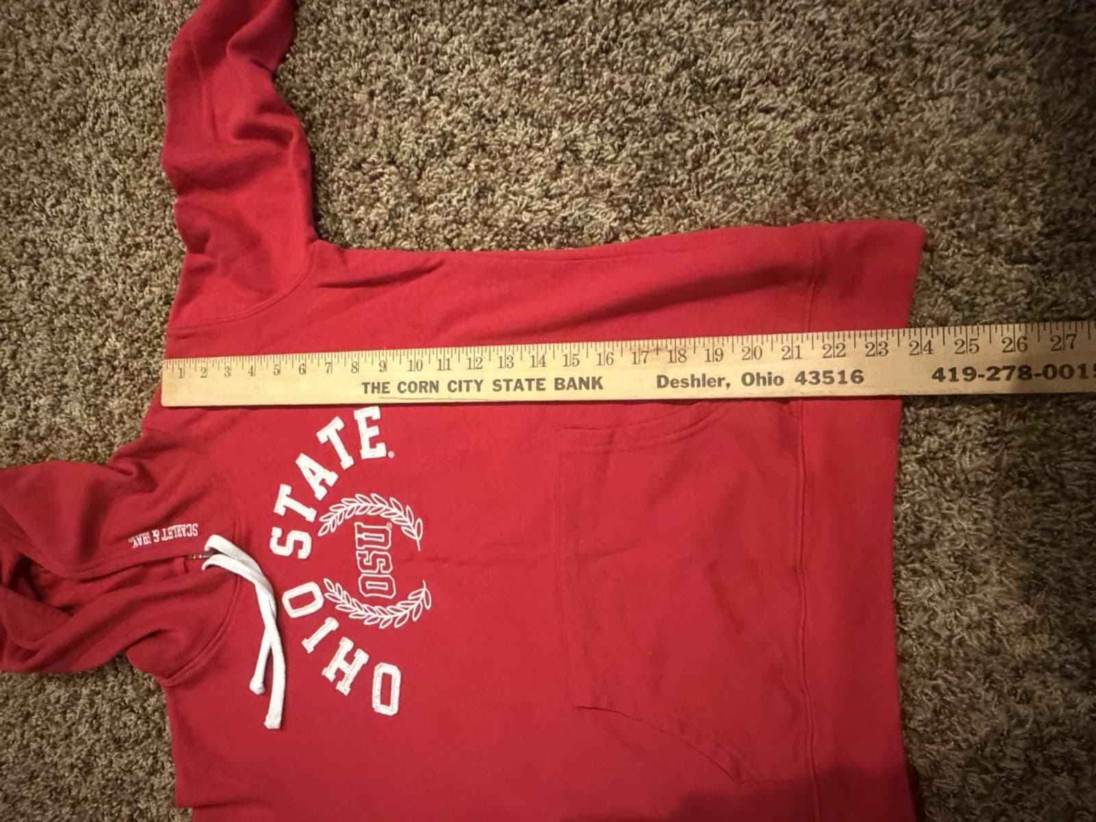 Ohio State Buckeyes Scarlet & Gray Sweatshirt Hoodie Womens Size L Red Logo - Thumbnail 7