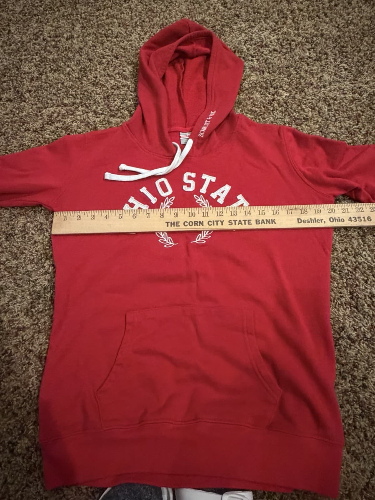Ohio State Buckeyes Scarlet & Gray Sweatshirt Hoodie Womens Size L Red Logo - Thumbnail 6