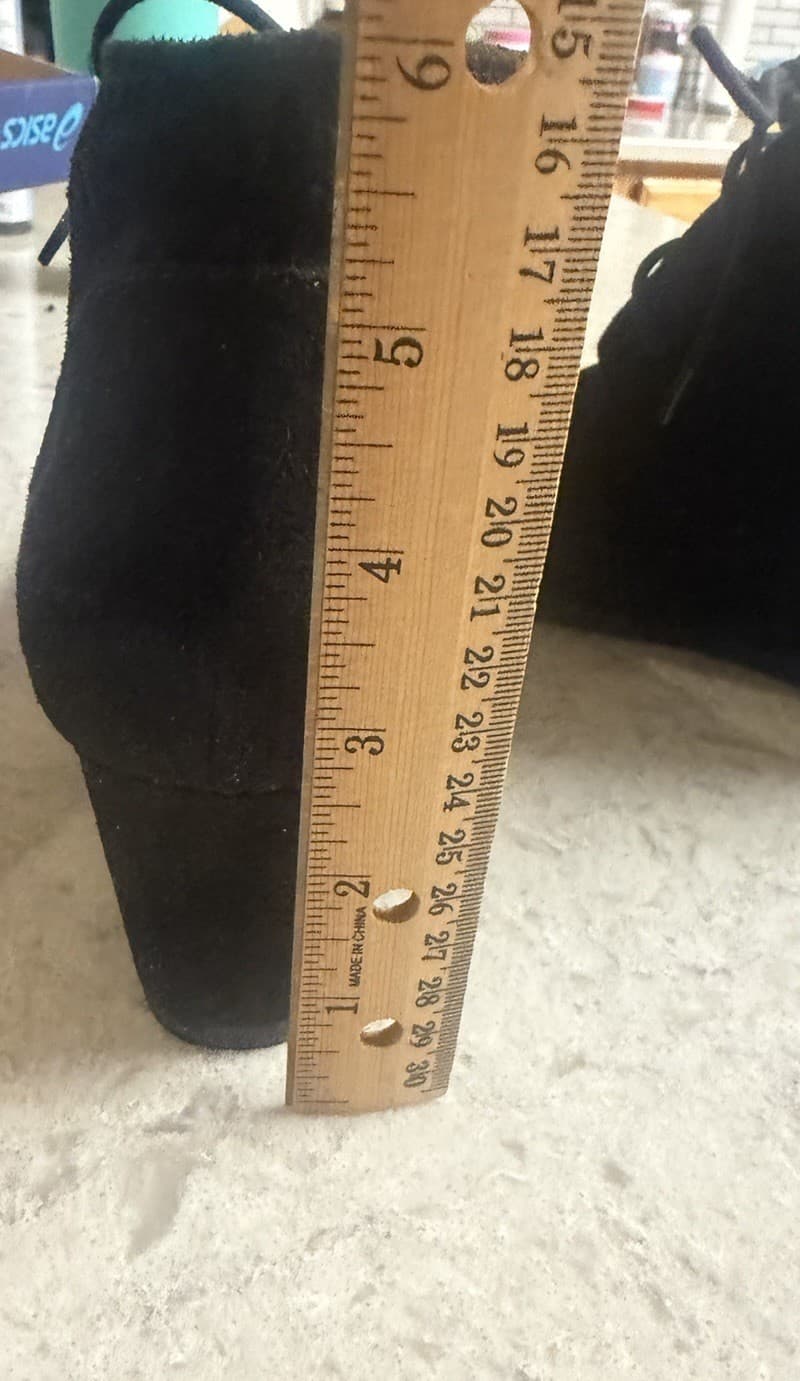 Cityclassified black tie wedge shoes boots womens' 8.5 - Thumbnail 5