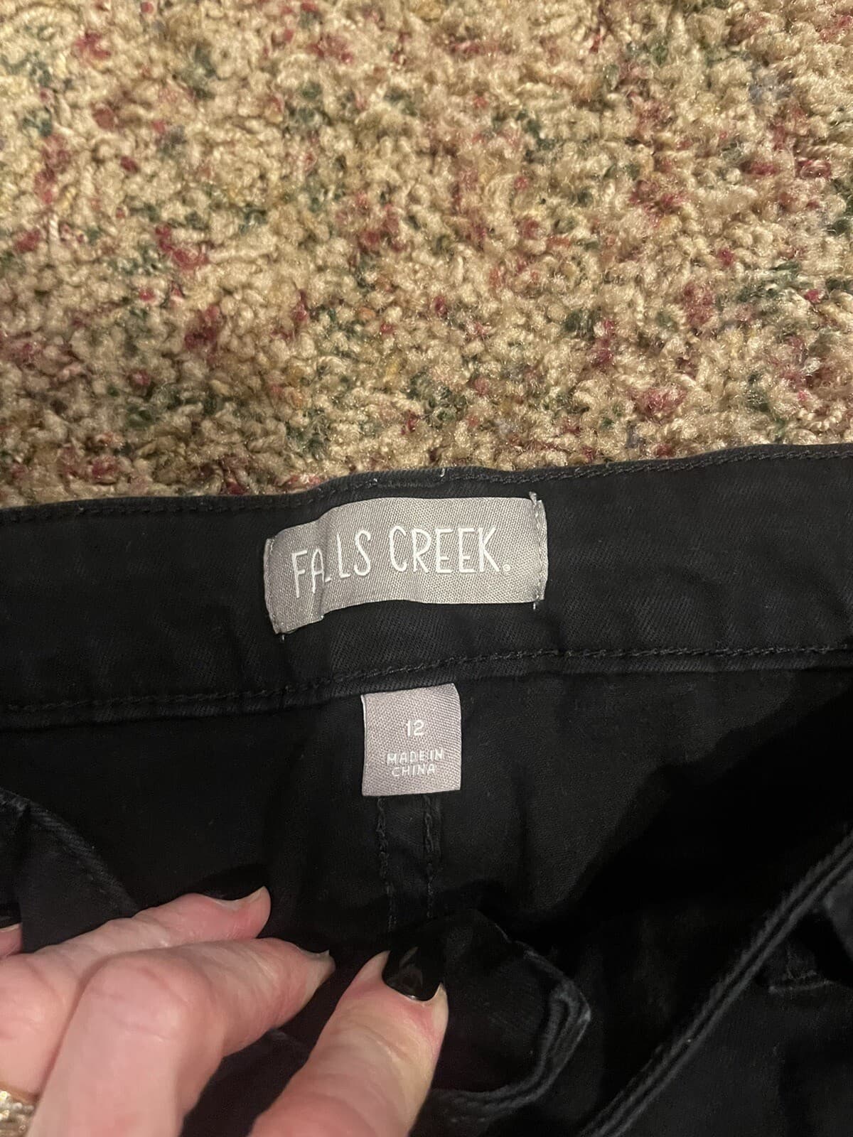 Falls Creek Women Black Casual Pants 12 - Thumbnail 2