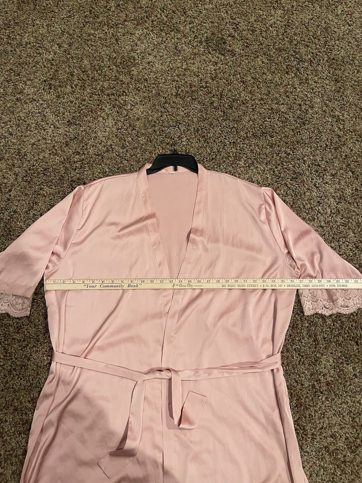 Satin robe dusty rose plus size - Thumbnail 2