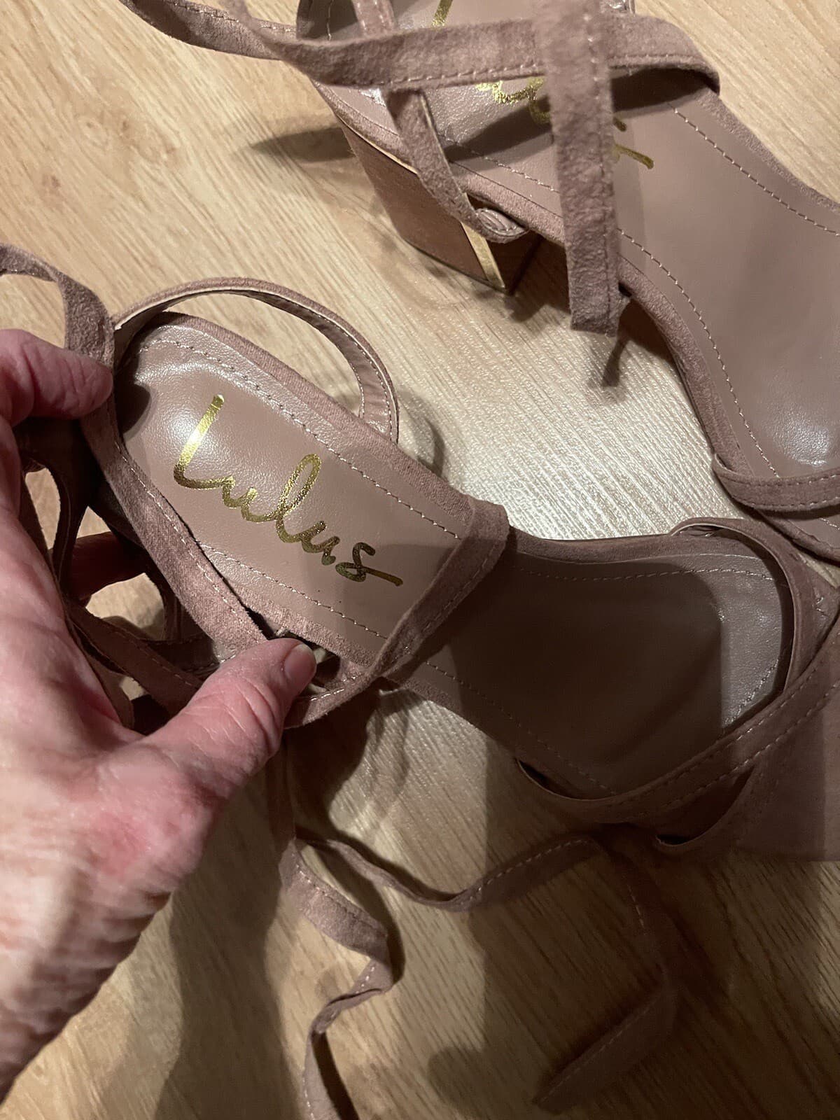Lulus Dusty Pink Heels Strappy Size 8 - Thumbnail 2