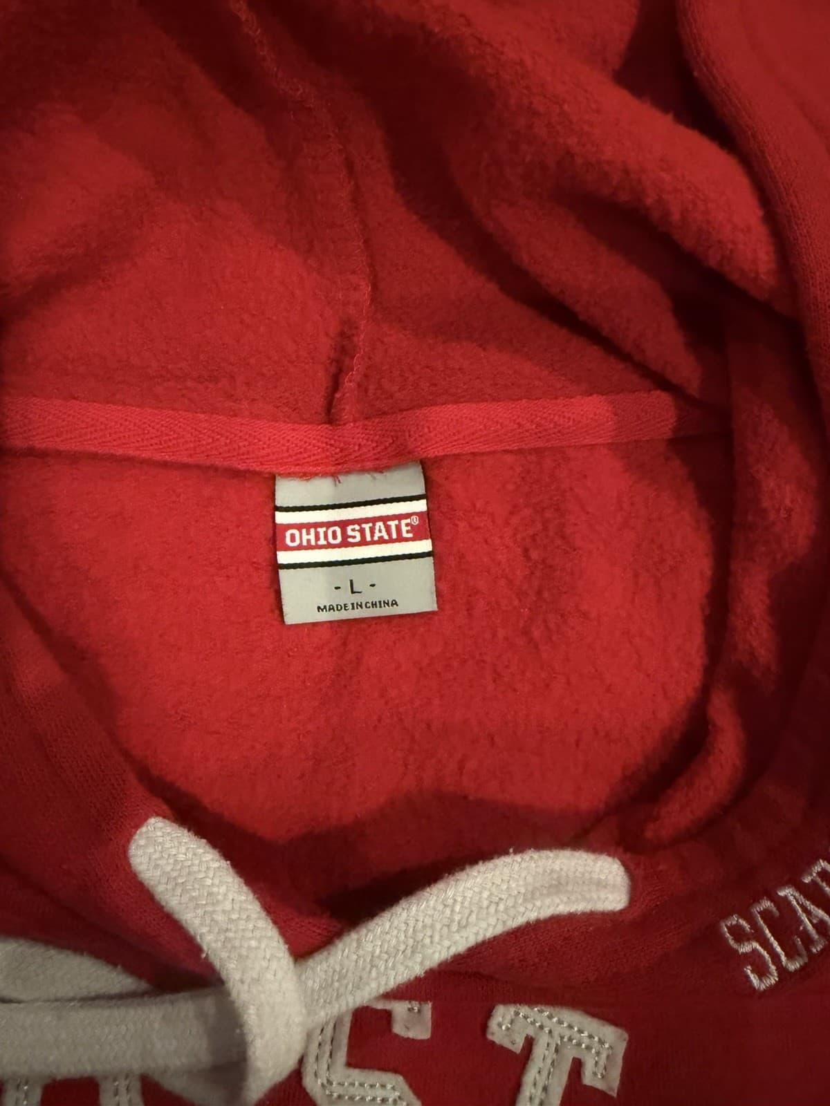 Ohio State Buckeyes Scarlet & Gray Sweatshirt Hoodie Womens Size L Red Logo - Thumbnail 4