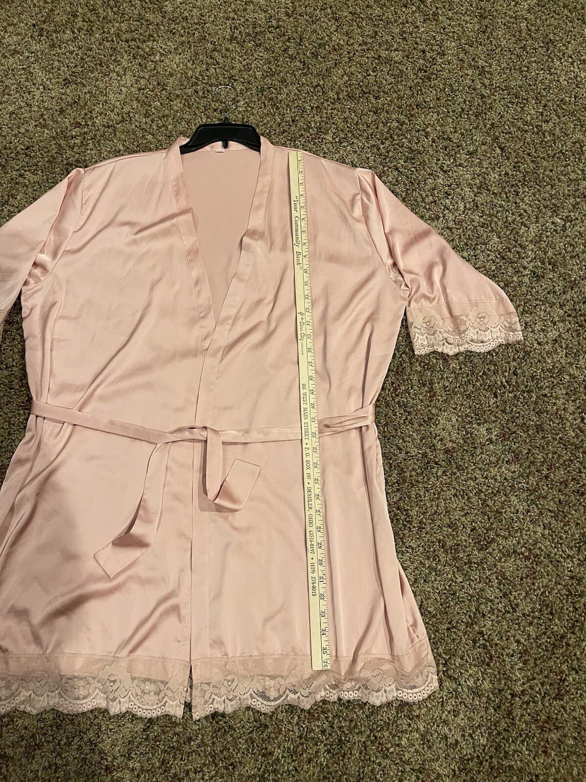 Satin robe dusty rose plus size - Thumbnail 3