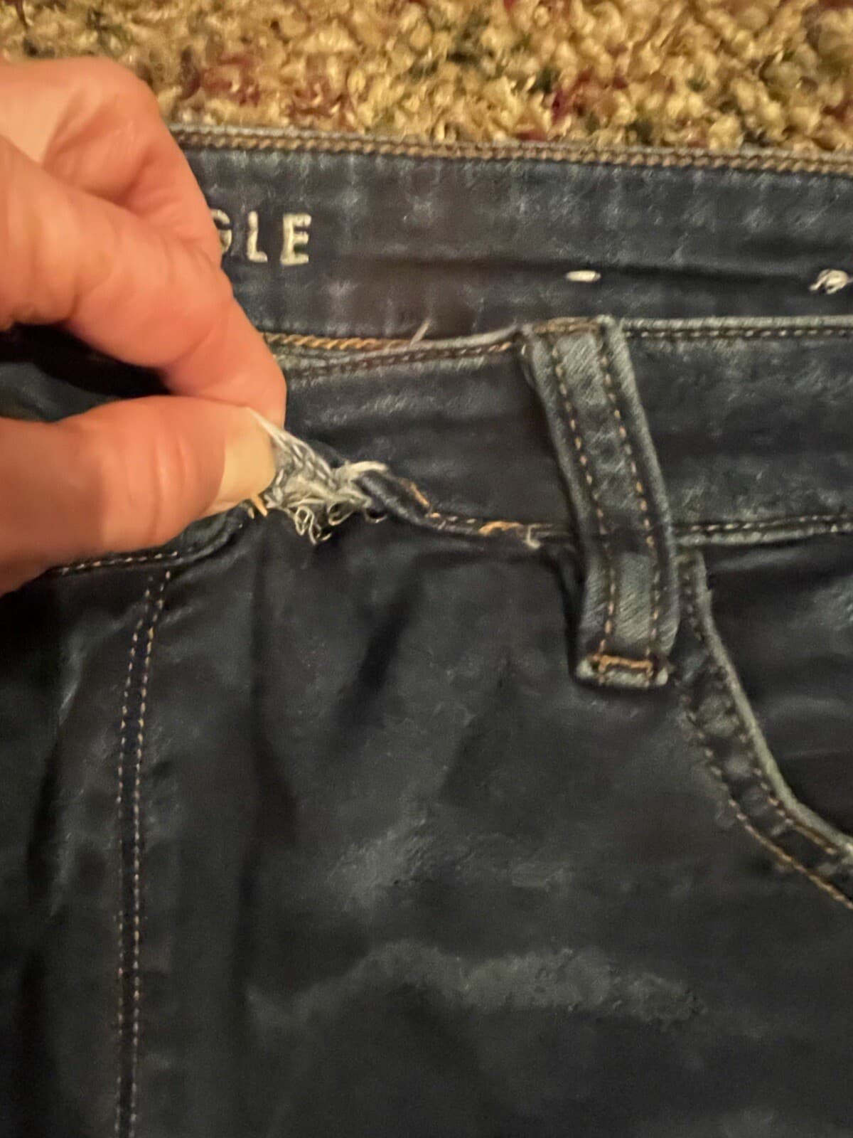 American Eagle Super High Rise Jegging Destructed Size 22 Regular - Thumbnail 5