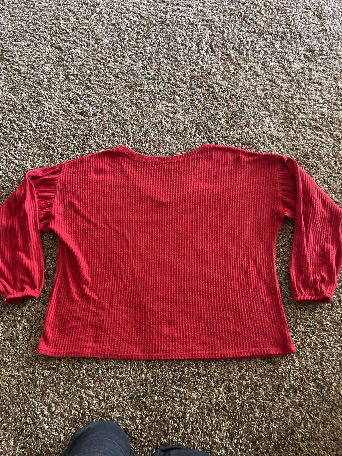 Falls Creek Red Long Sleeve V-neck 2x - Thumbnail 5