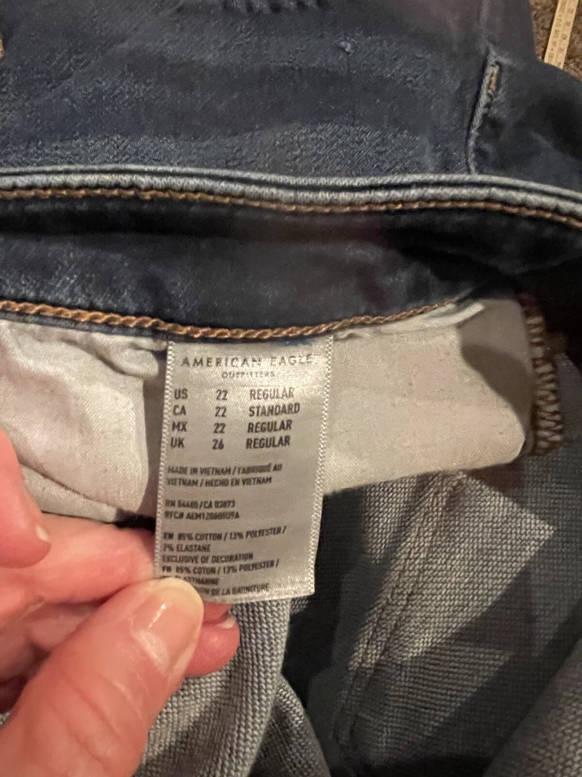 American Eagle Super High Rise Jegging Destructed Size 22 Regular - Thumbnail 10