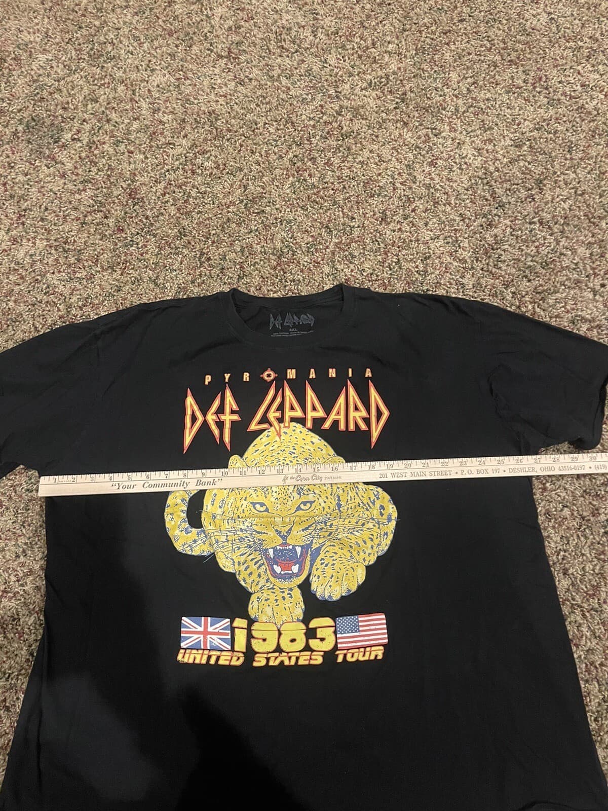 Def Leppard Pyromania 1983 United States Tour Unisex T-Shirt Size 3XL - Thumbnail 3