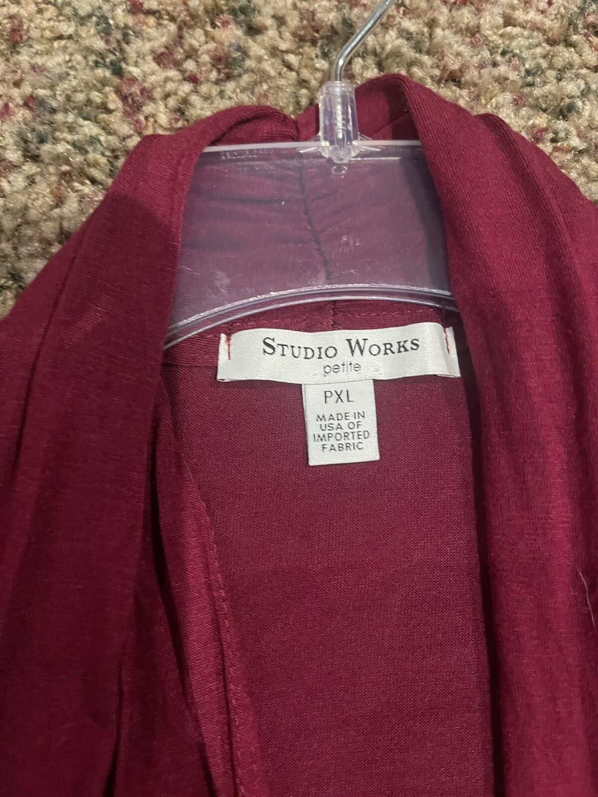 Studio Works burgandy maroon cardigan petite XL - Thumbnail 4