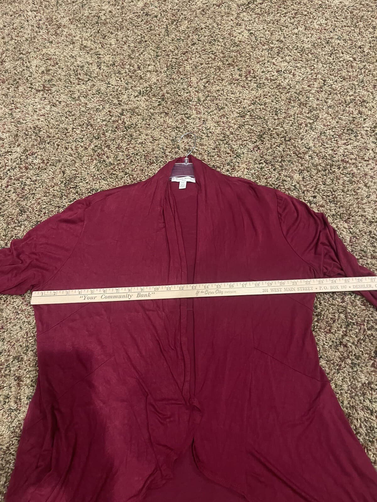 Studio Works burgandy maroon cardigan petite XL - Thumbnail 2