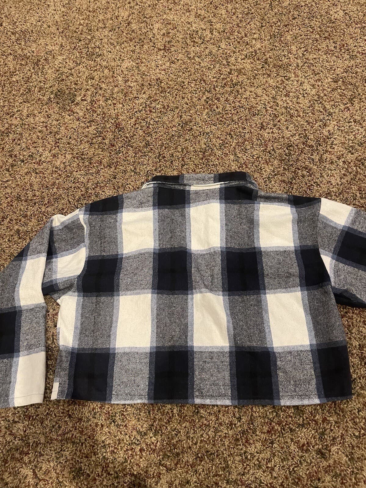 Shein Curve Black White Blue cropped shacket 4XL - Thumbnail 6