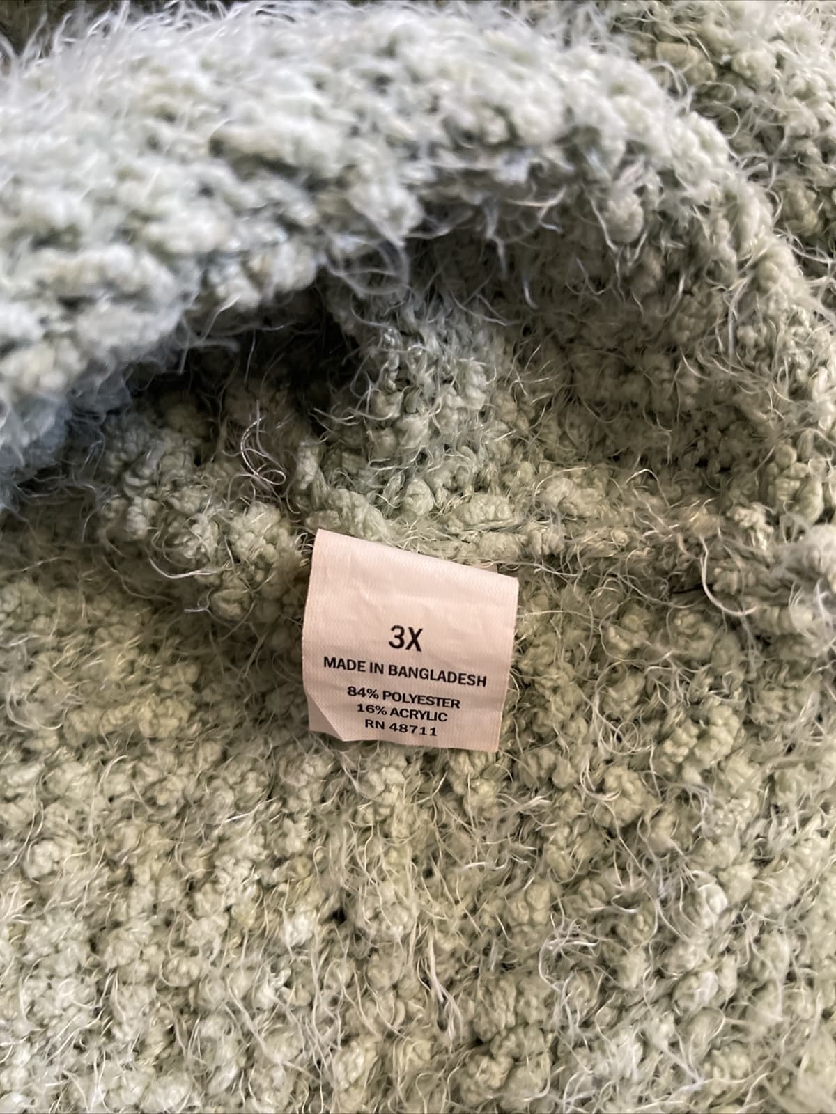 Falls Creek v-neck fuzzy sweater 3X - Thumbnail 2