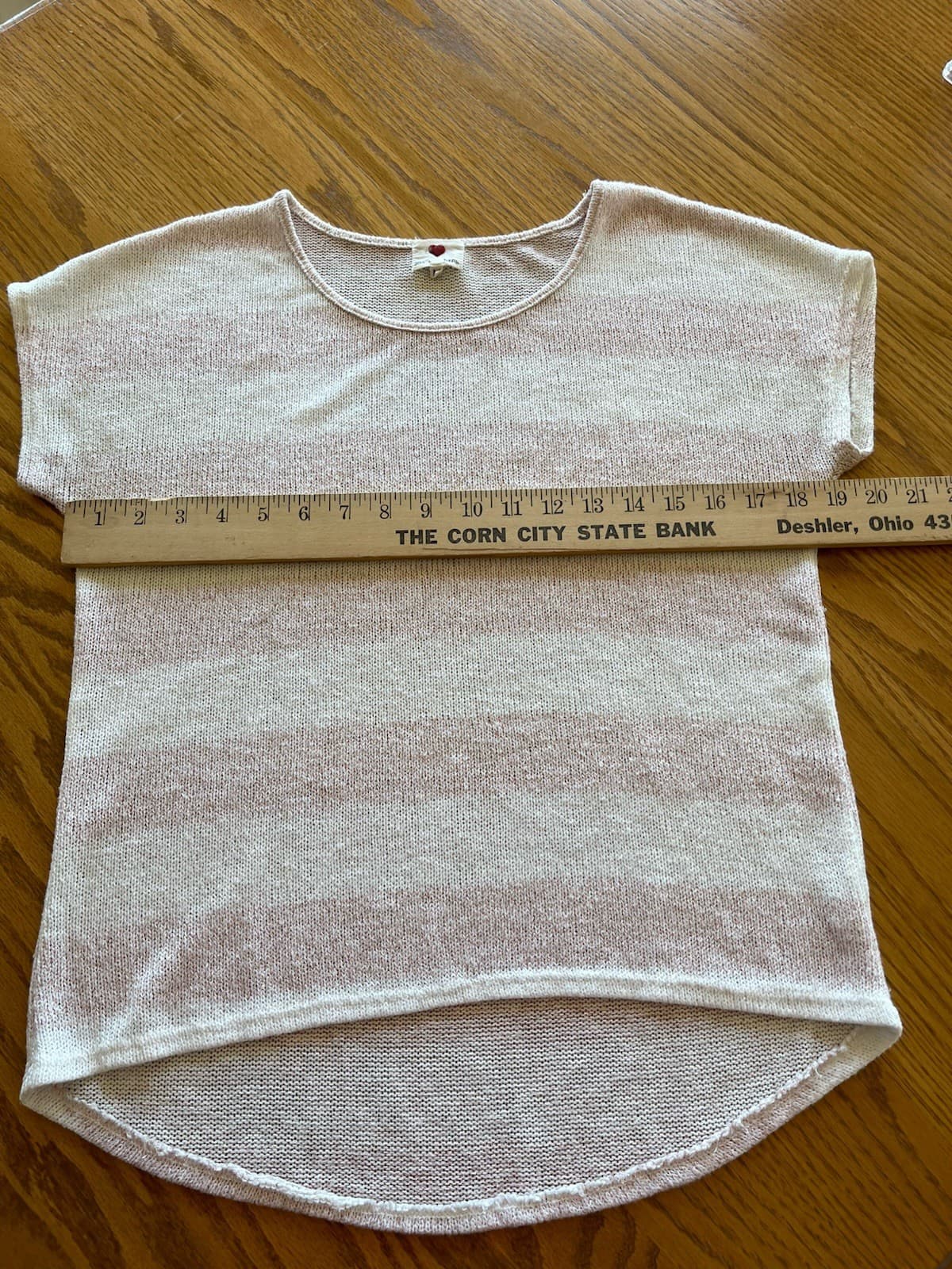 One Clothing Pink White striped shirt top Med - Thumbnail 3