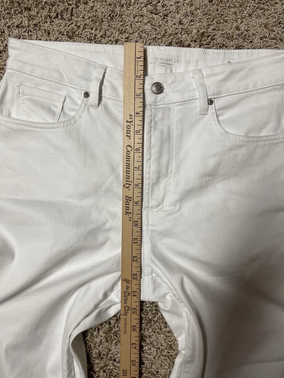 Chico Crop White Jeans Size 10 - Thumbnail 3