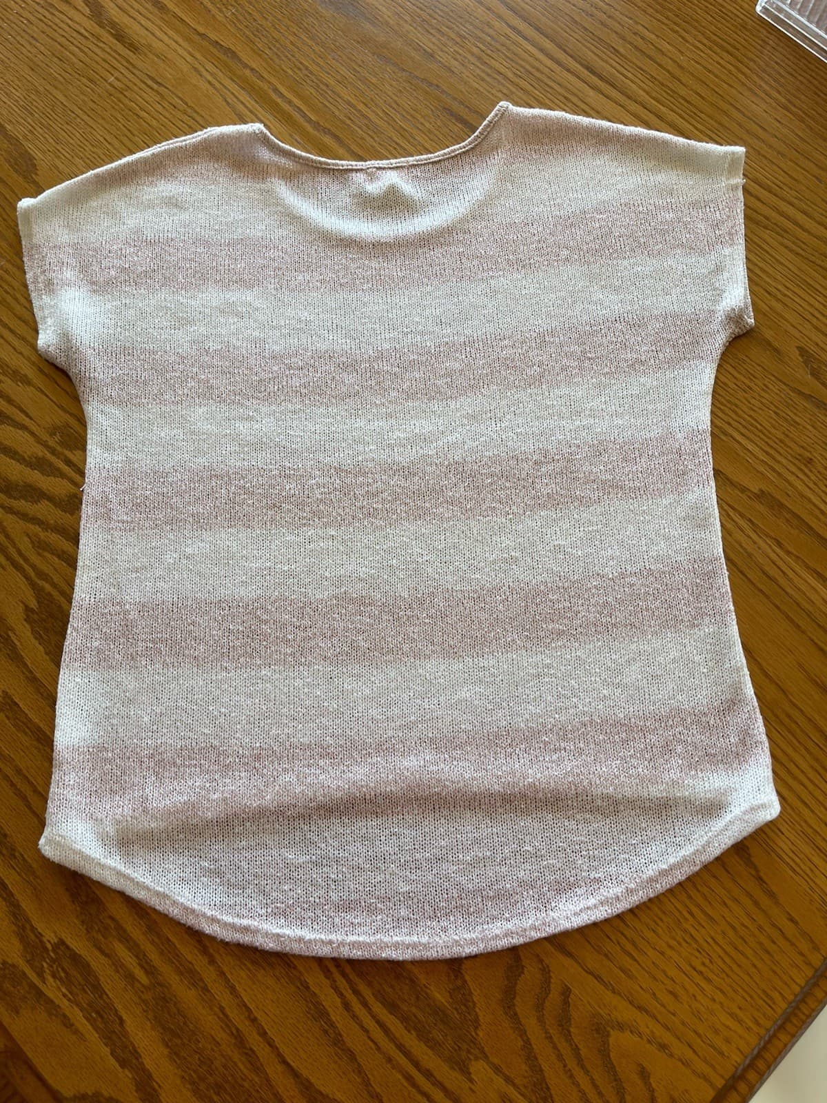 One Clothing Pink White striped shirt top Med - Thumbnail 5