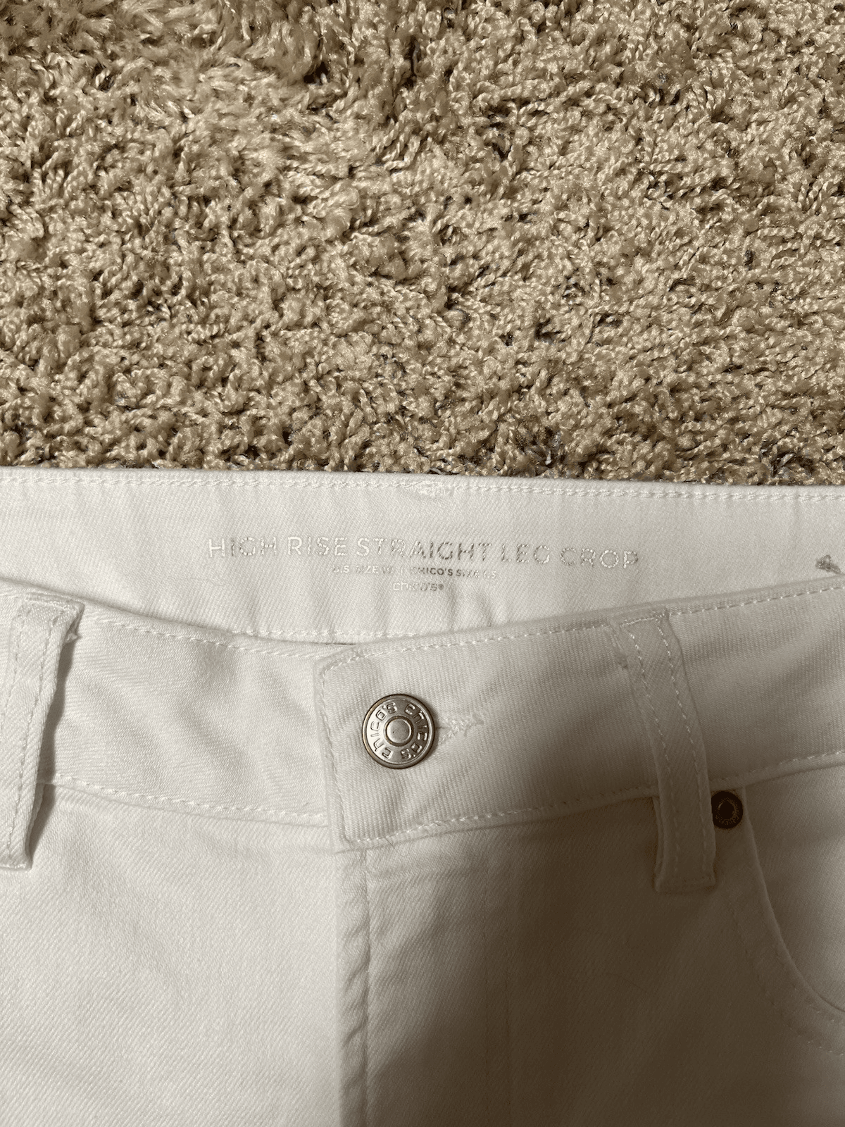 Chico Crop White Jeans Size 10 - Thumbnail 4