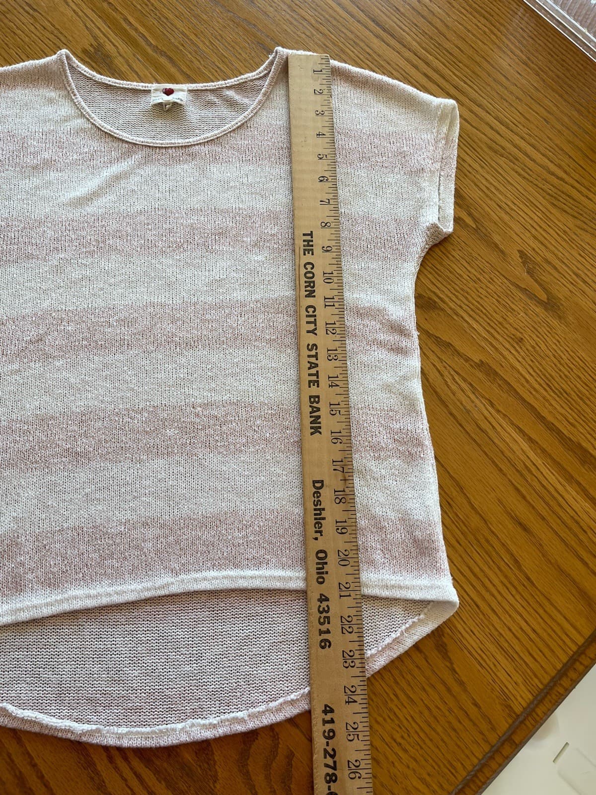 One Clothing Pink White striped shirt top Med - Thumbnail 4