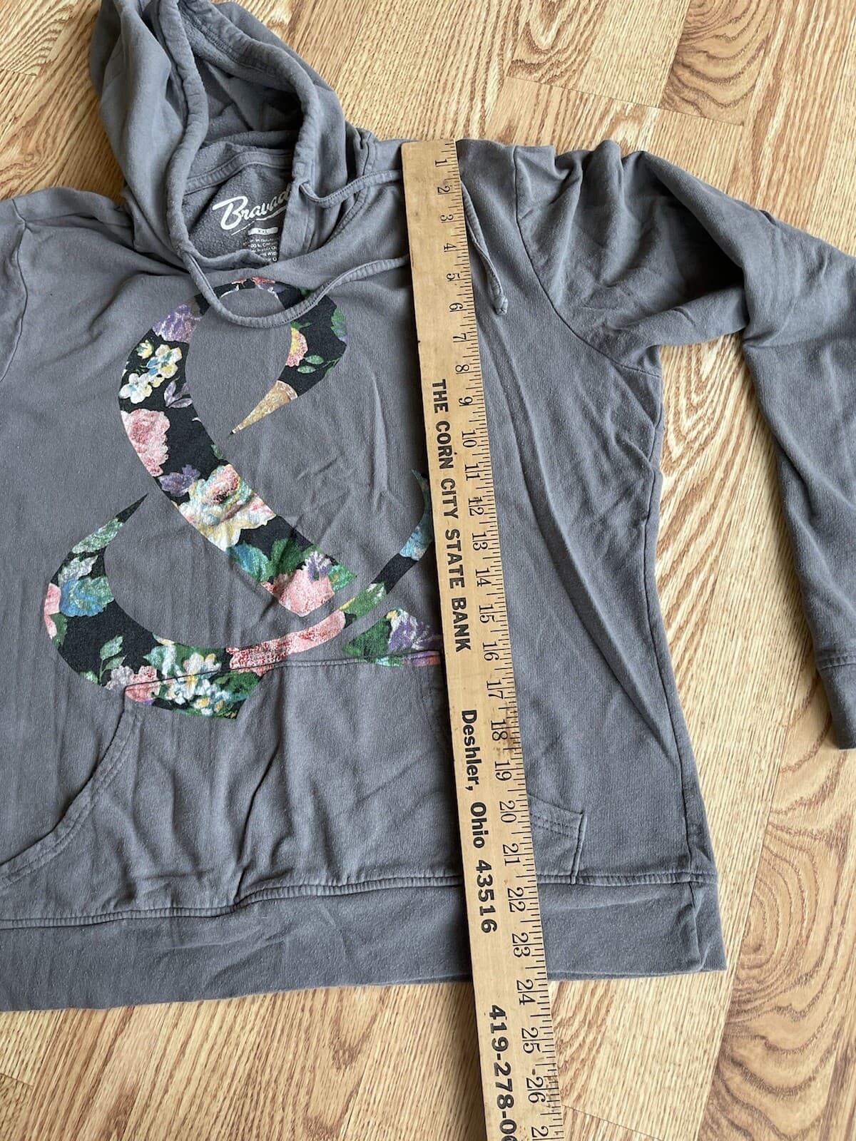 Bravado XXL gray hooded sweatshirt with floral & sign - Thumbnail 5