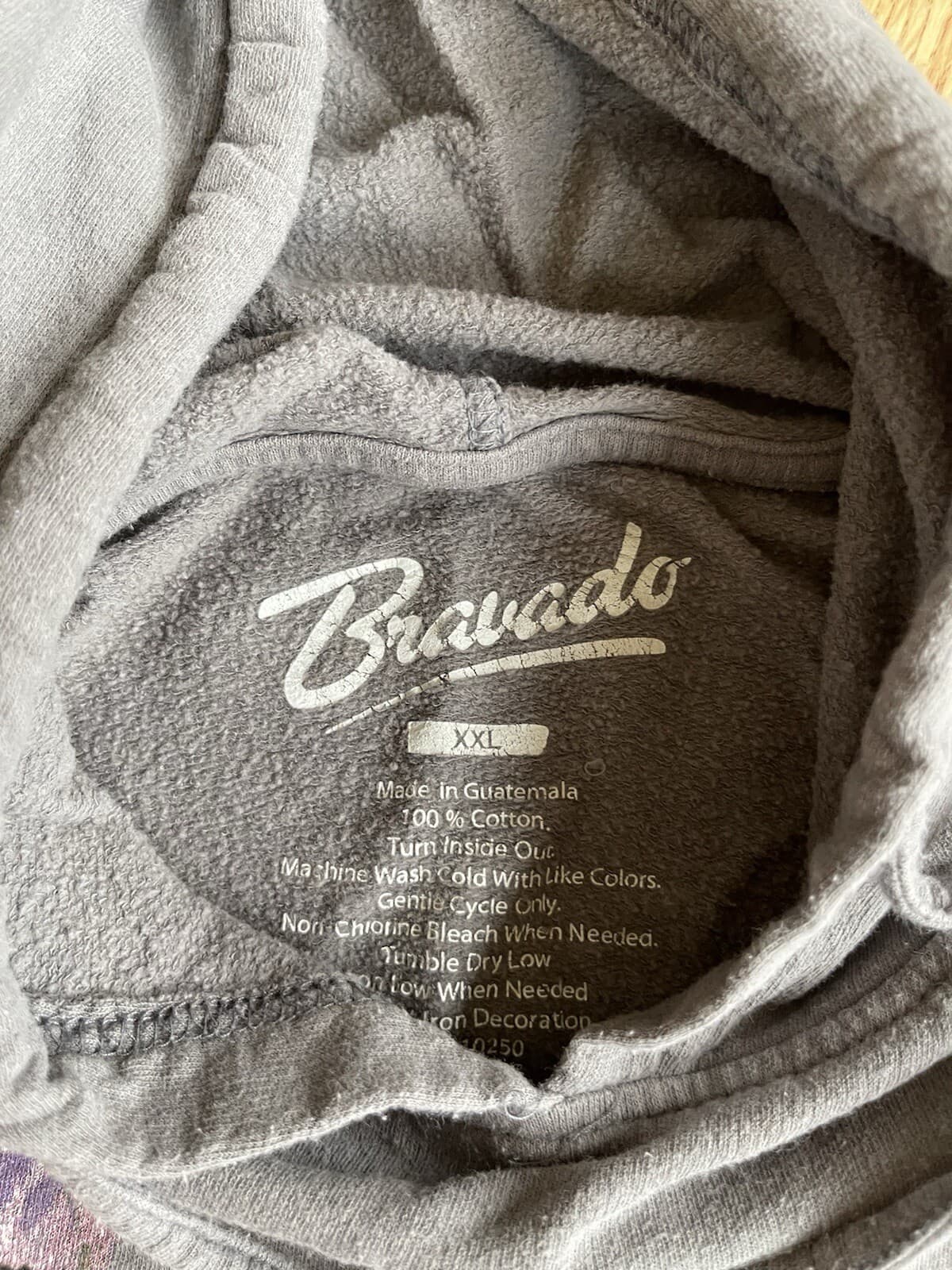 Bravado XXL gray hooded sweatshirt with floral & sign - Thumbnail 3