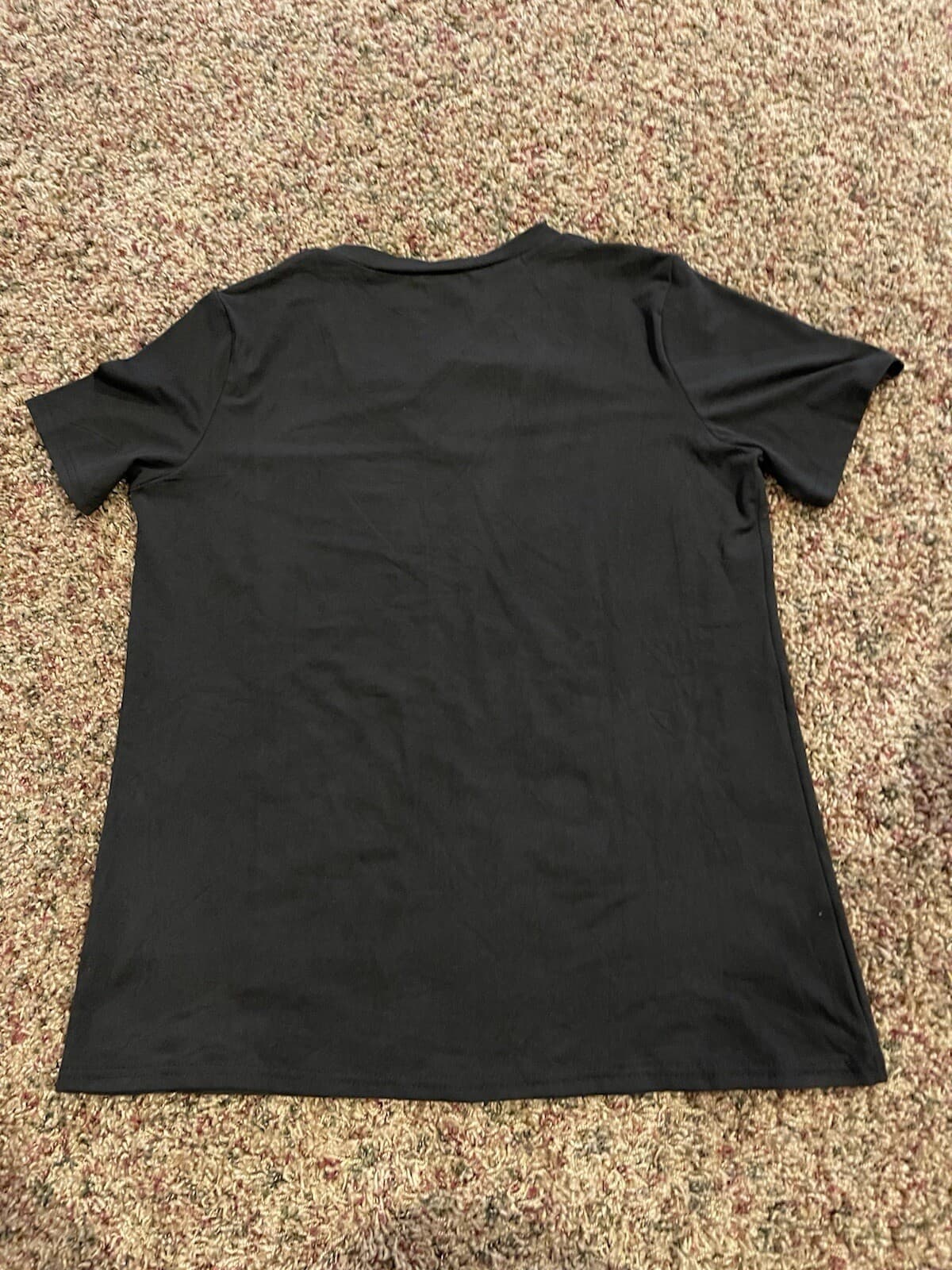 Shein black short sleeve strappy v-neck shirt top Large - Thumbnail 5