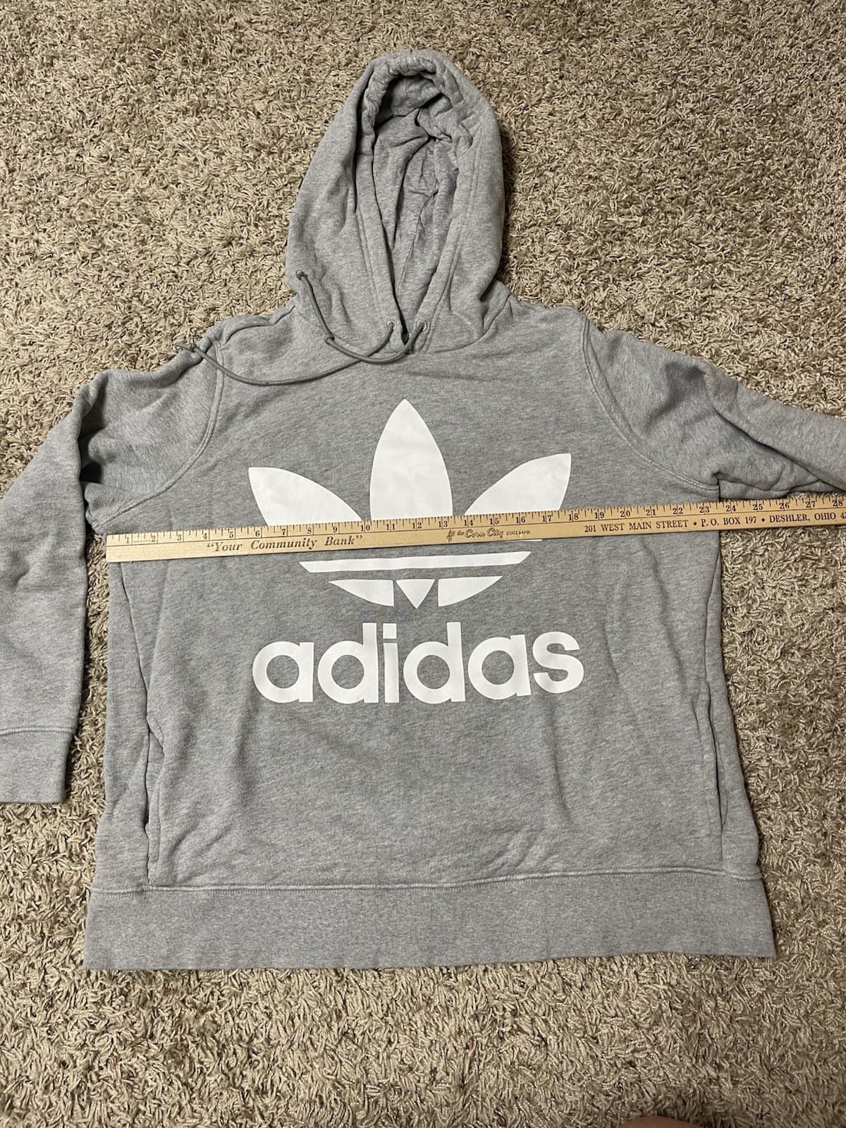 Adidas gray hooded sweatshirt womens' XL - Thumbnail 3