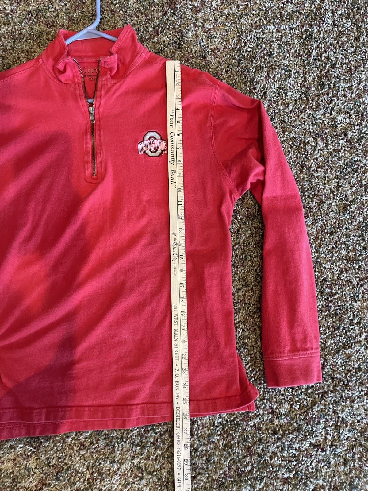 Ohio State Red 1/4 zip Varsity Authentic Apparel - Thumbnail 4