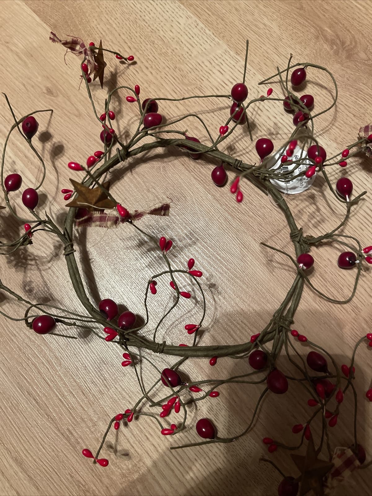 Pit Berry star circle wreath candle accent Red - Thumbnail 3