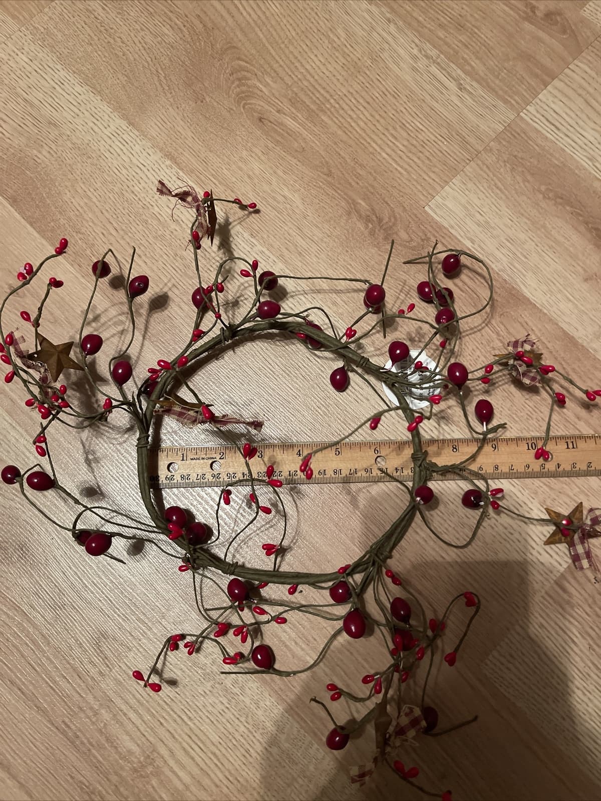 Pit Berry star circle wreath candle accent Red - Thumbnail 4