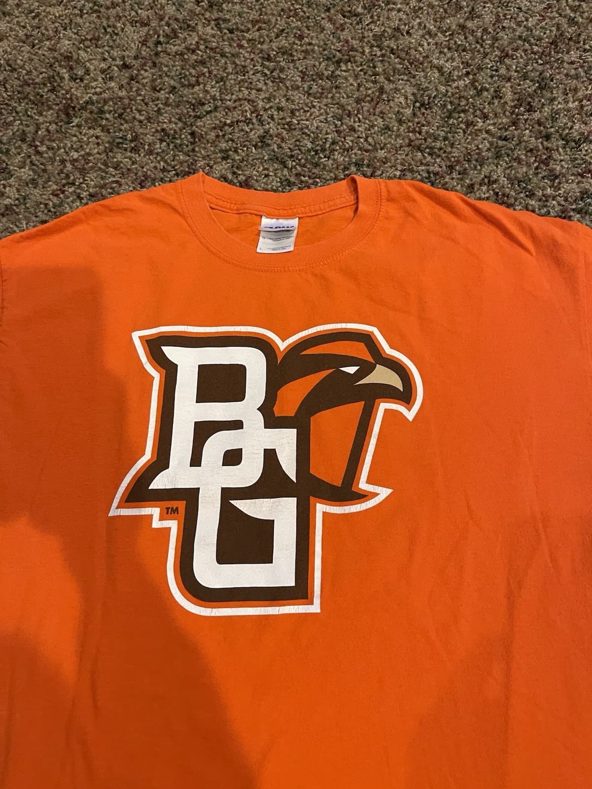 Gildan Bowling Green State University Falcon orange Tshirt Large - Thumbnail 2