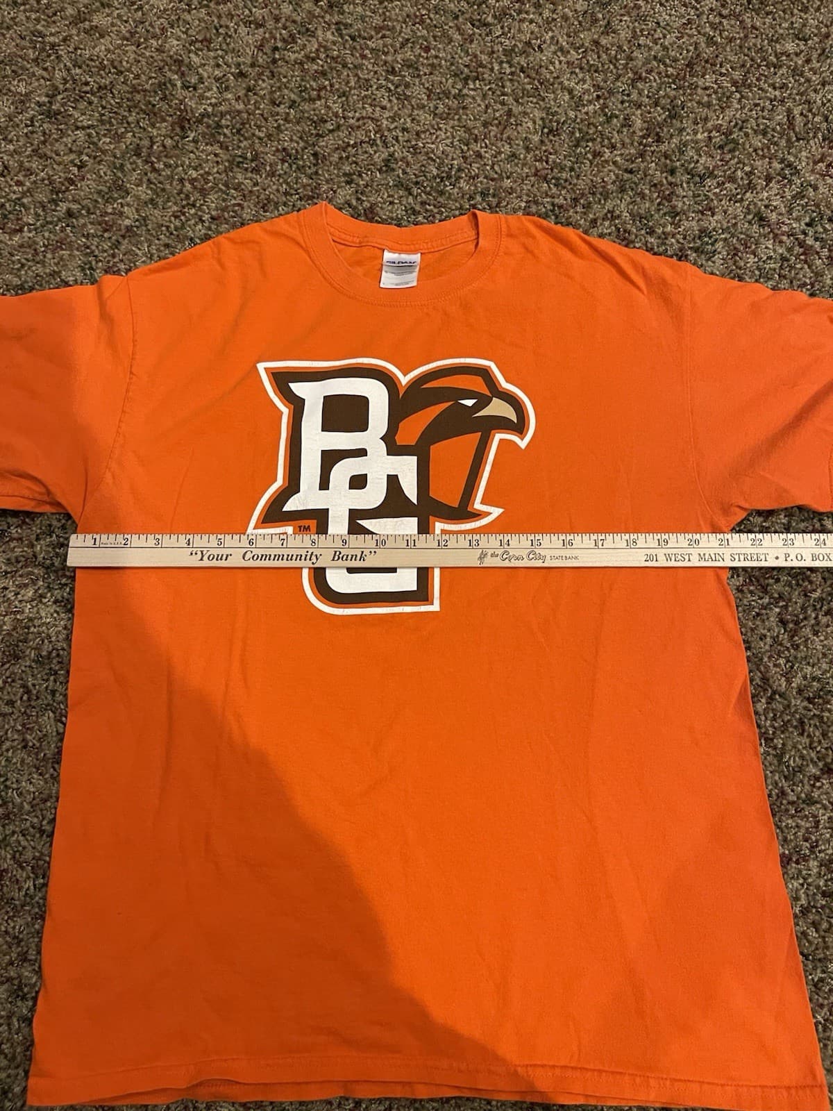 Gildan Bowling Green State University Falcon orange Tshirt Large - Thumbnail 5