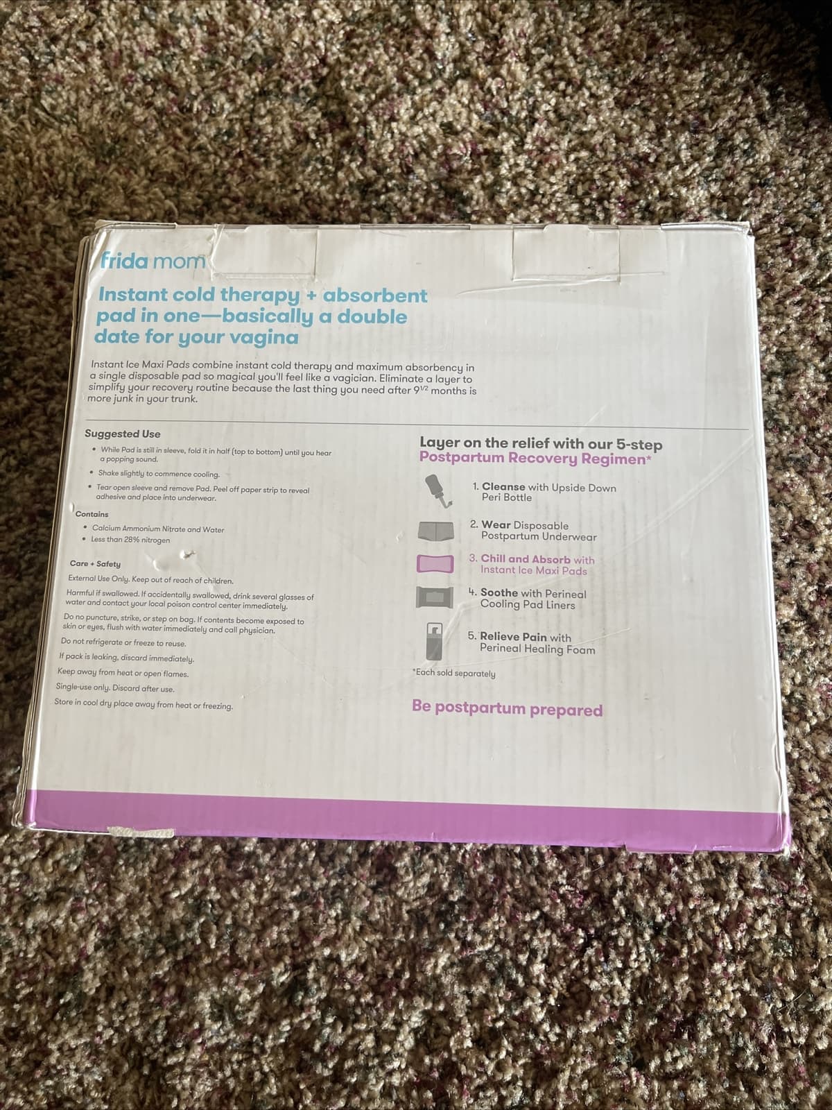 Frida Mom Instant Ice Maxi Pads Postpartum Recovery Absorbent 8 Pack, - Thumbnail 3