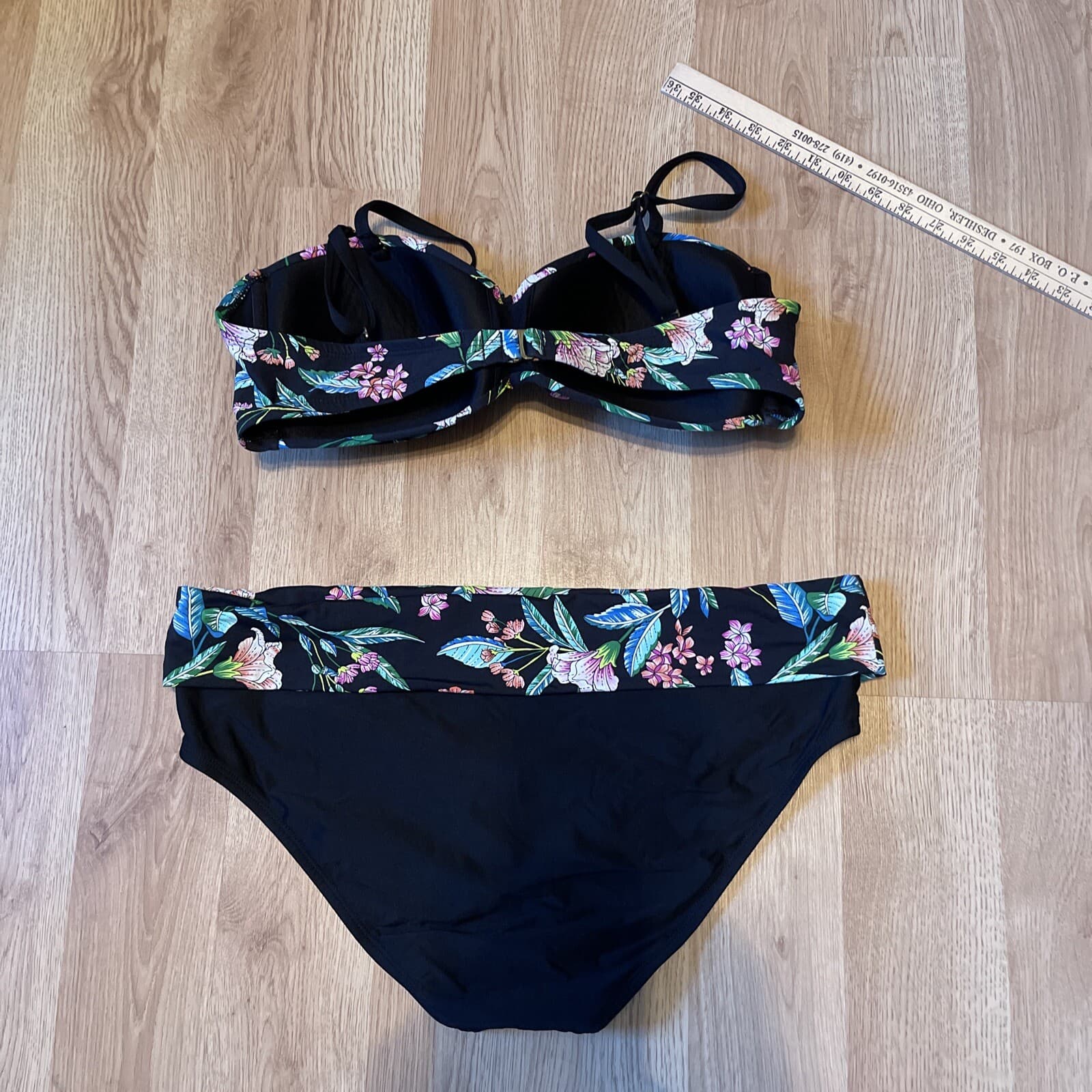 Apt. 9 womens black floral bikini XL Swimsuit - Thumbnail 3