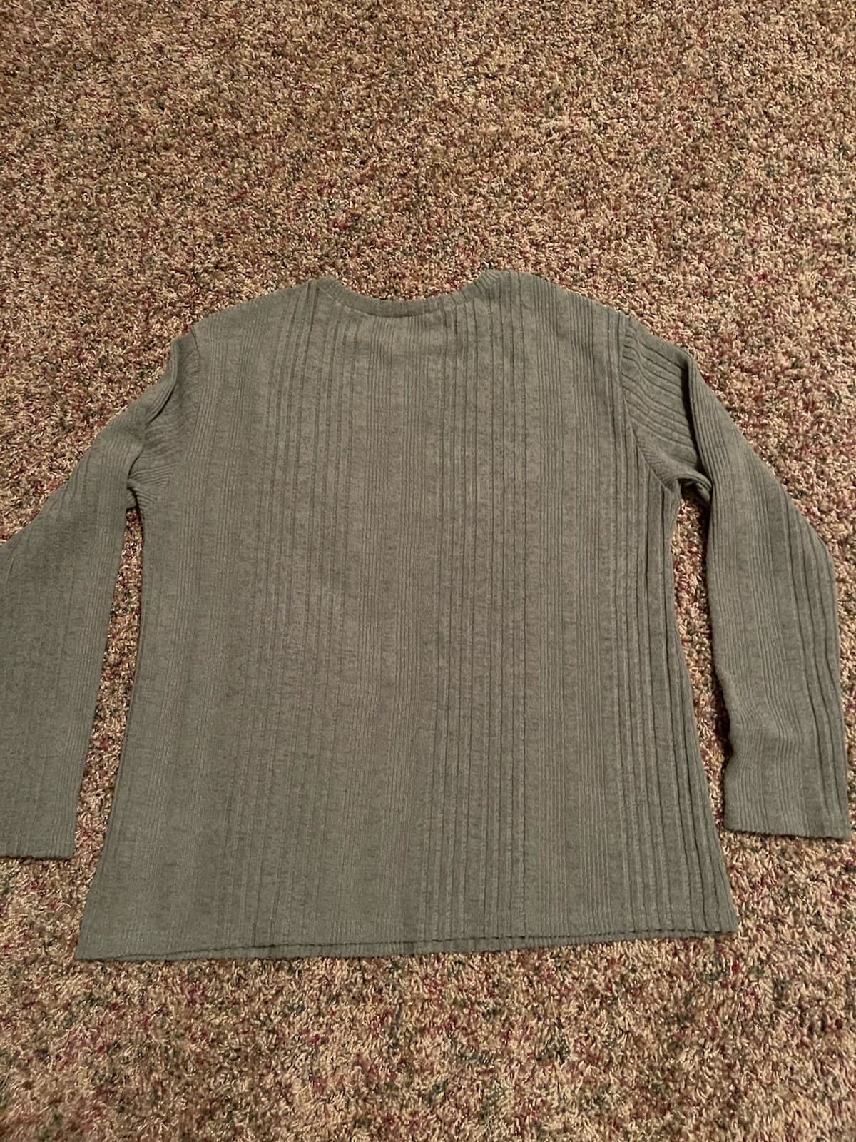 Shein Olive Green round neck long sleeve shirt Large - Thumbnail 5