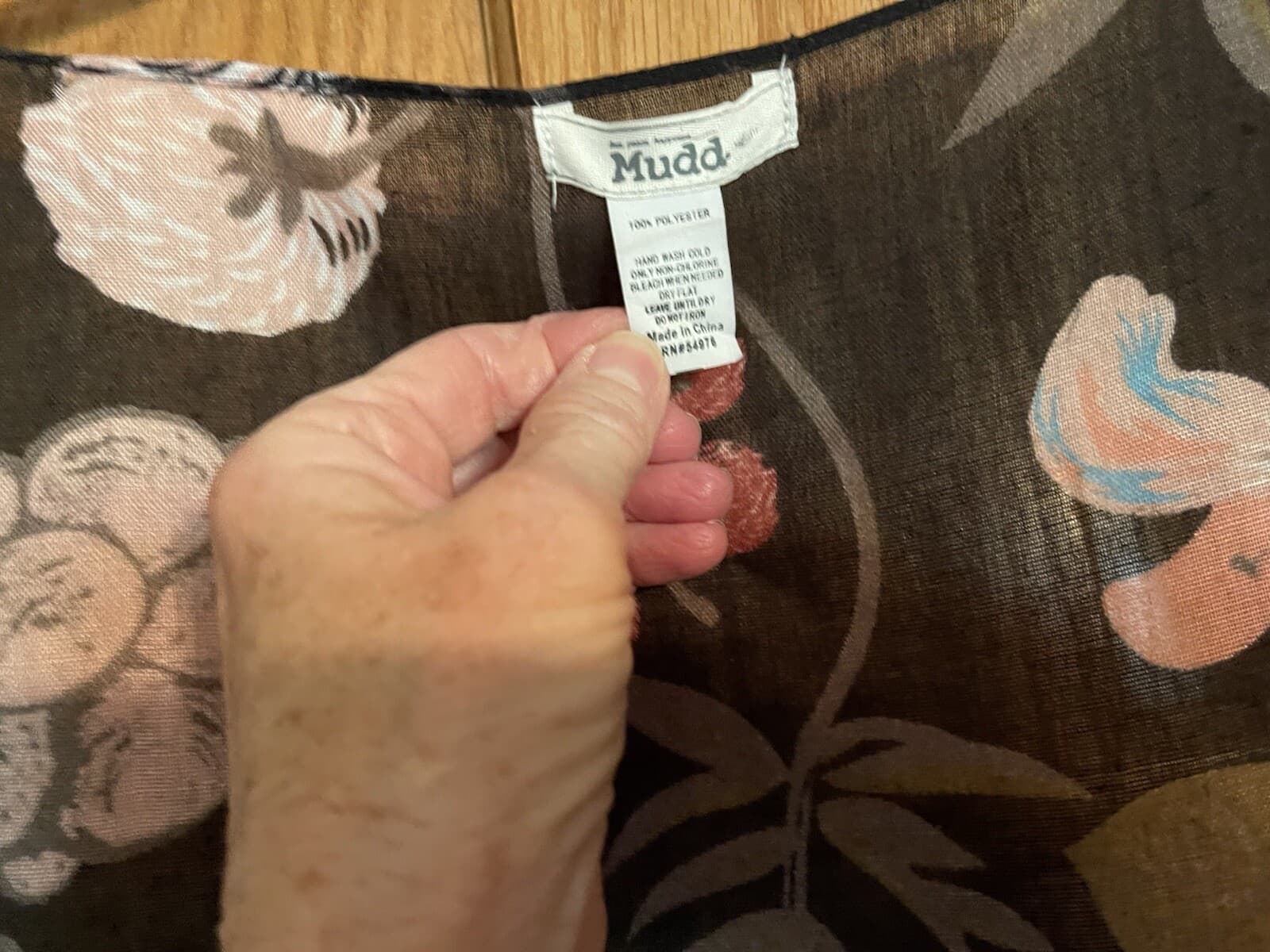 Mudd floral fringe cover shawl - Thumbnail 2