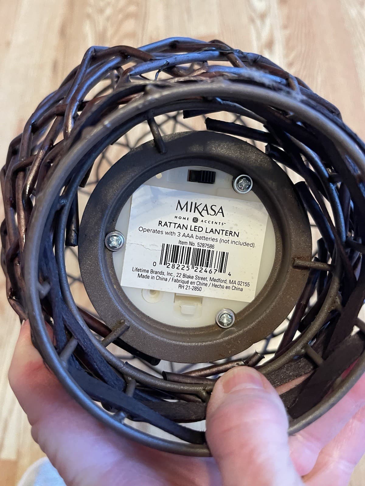 Mikasa LED Wicker Lantern OVA NWT - Thumbnail 5