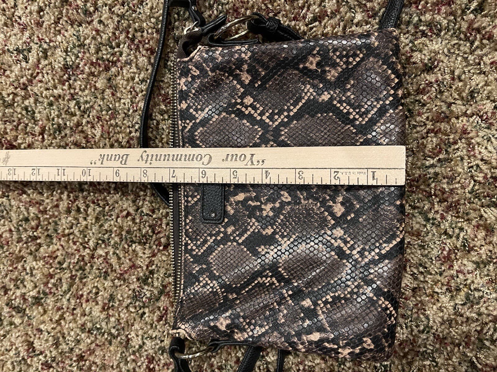 purse handbag crossbody small 3 compartment black beige brown - Thumbnail 6