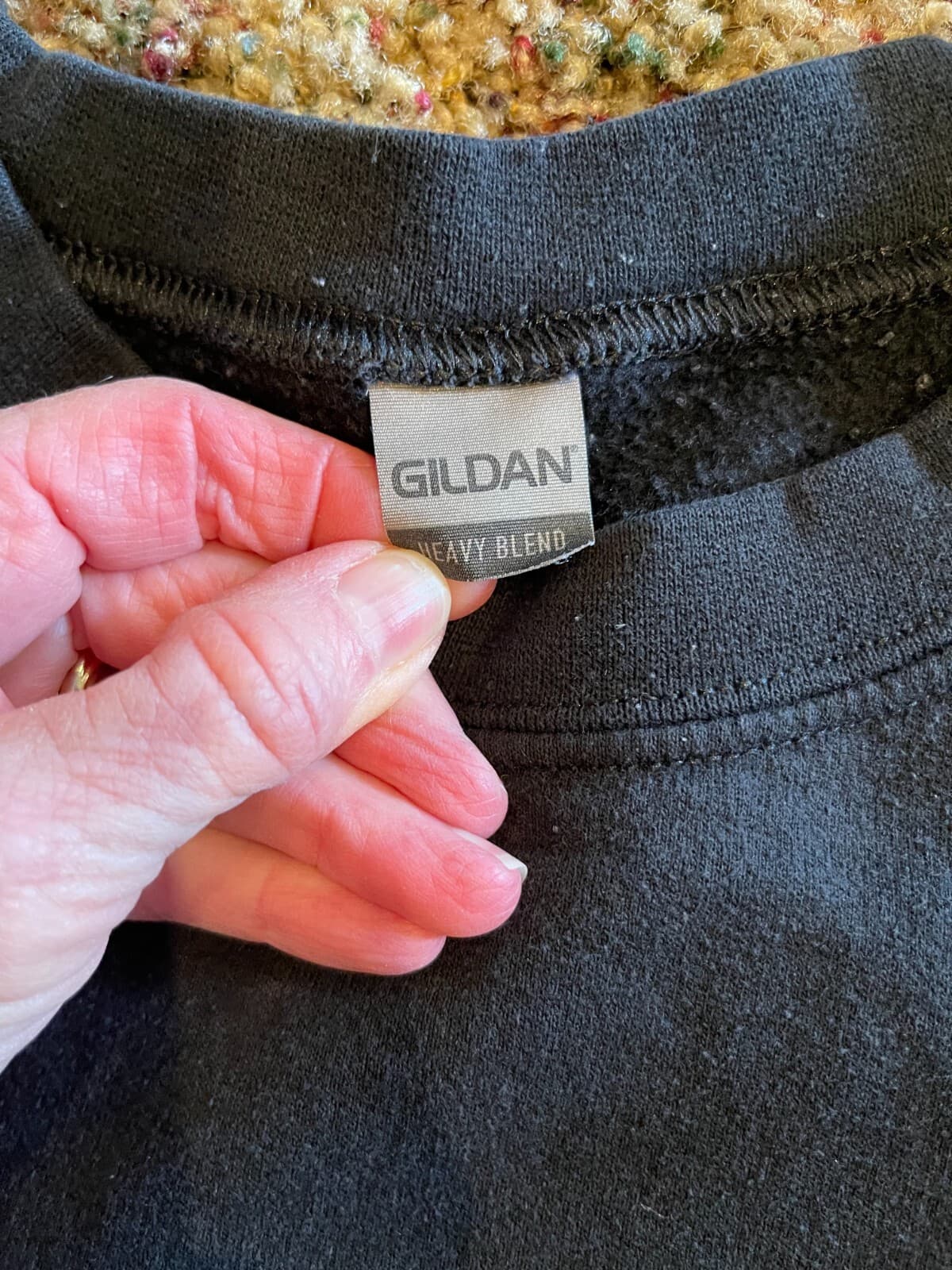 Alpha O black crew neck sweatshirt Gilden - Thumbnail 7