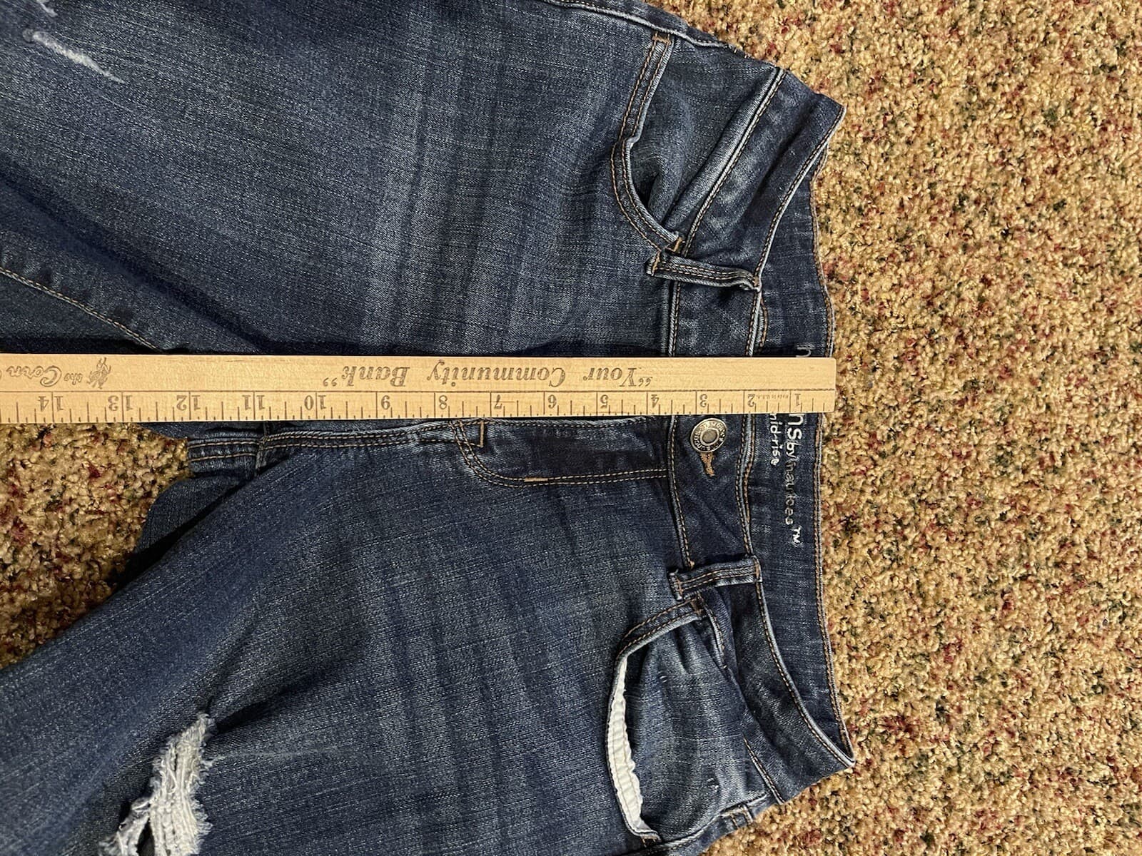 m jeans by maurices mid rise skinny destructed Med. Long - Thumbnail 4