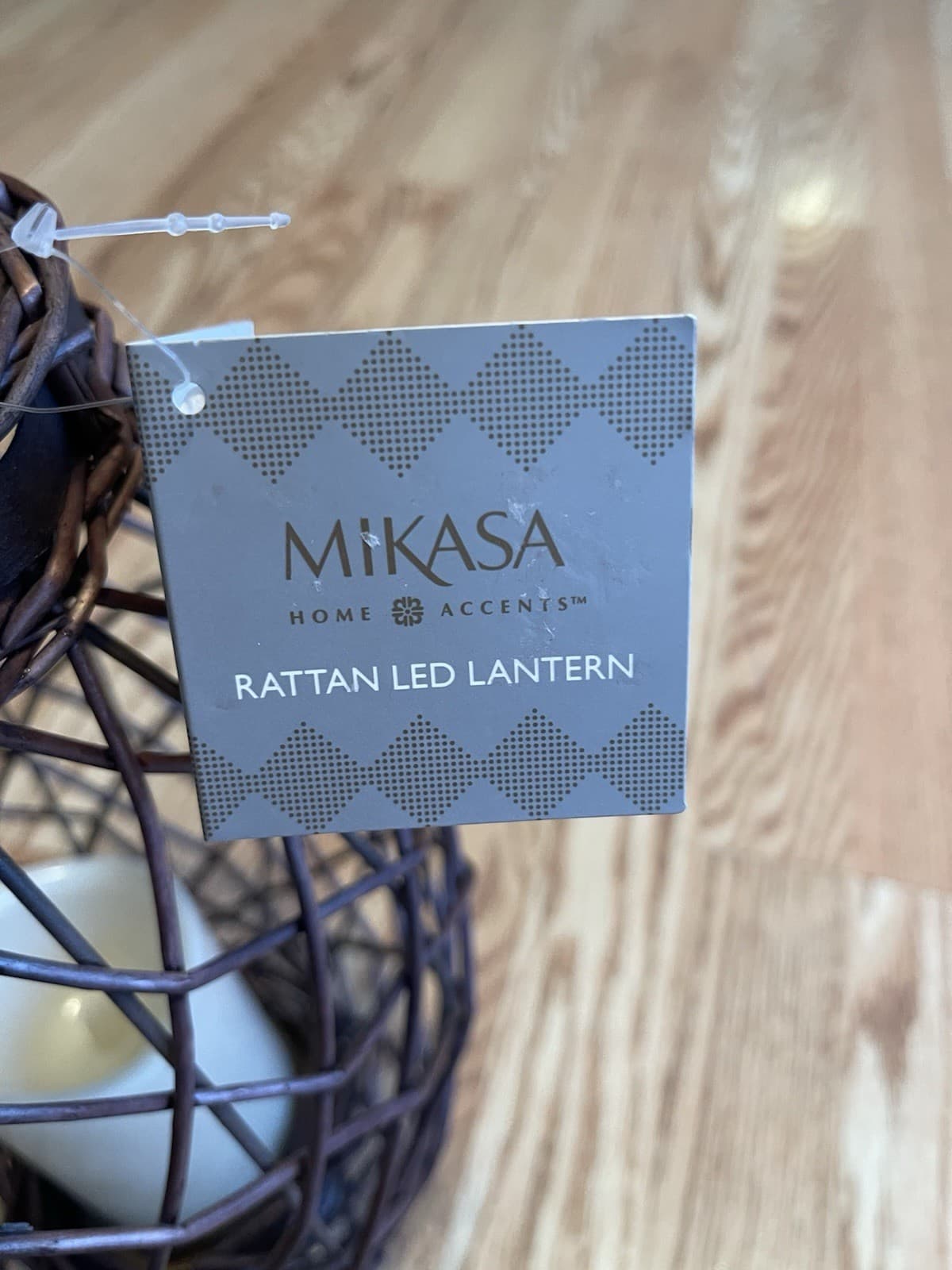 Mikasa LED Wicker Lantern OVA NWT - Thumbnail 2