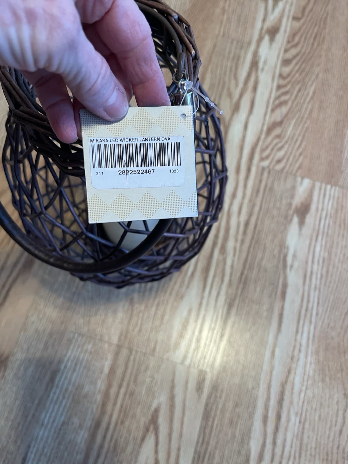 Mikasa LED Wicker Lantern OVA NWT - Thumbnail 4