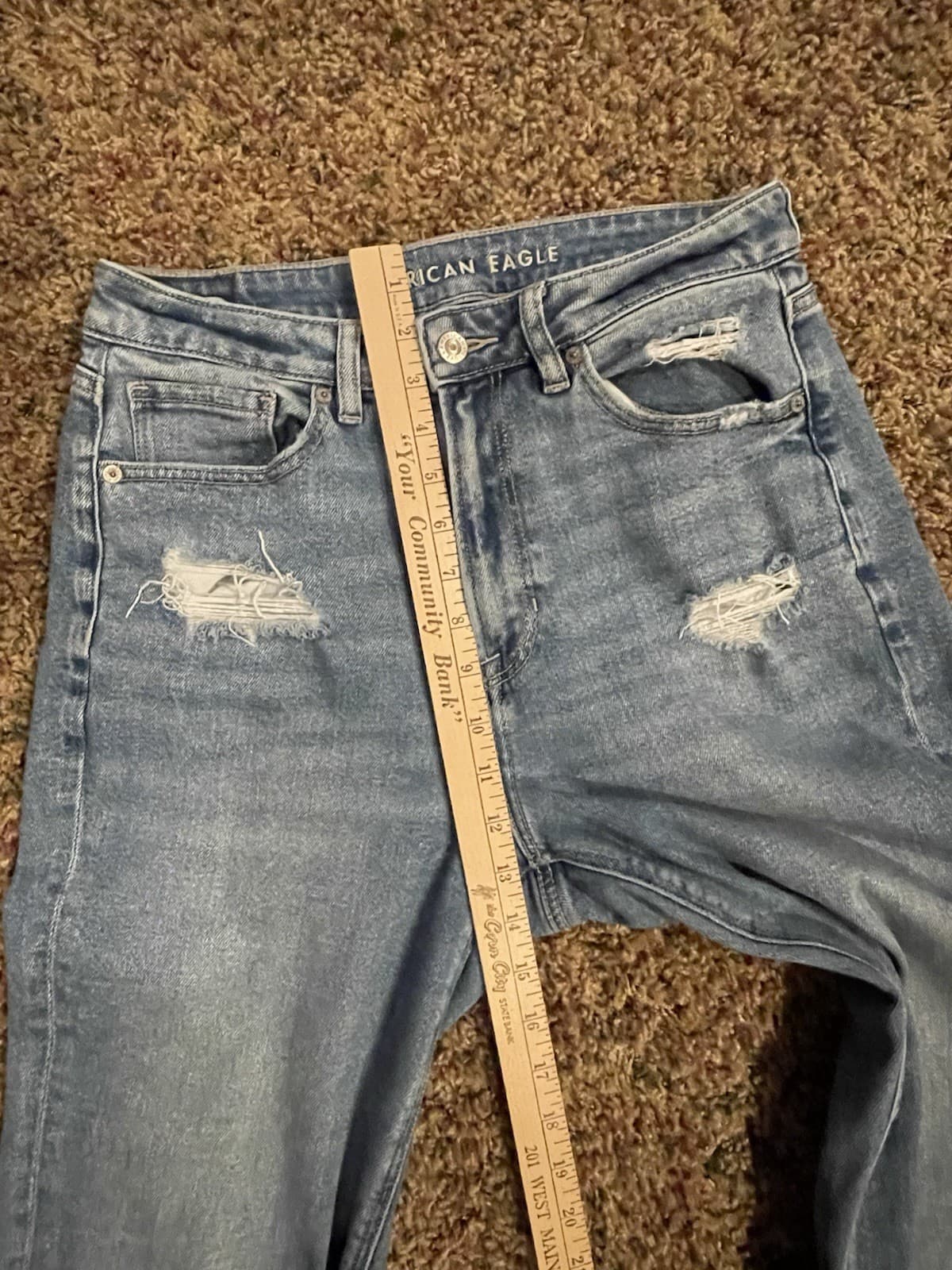 American Eagle Mom Jean Distressed Women's size 8 Long Medium Blue - Thumbnail 6
