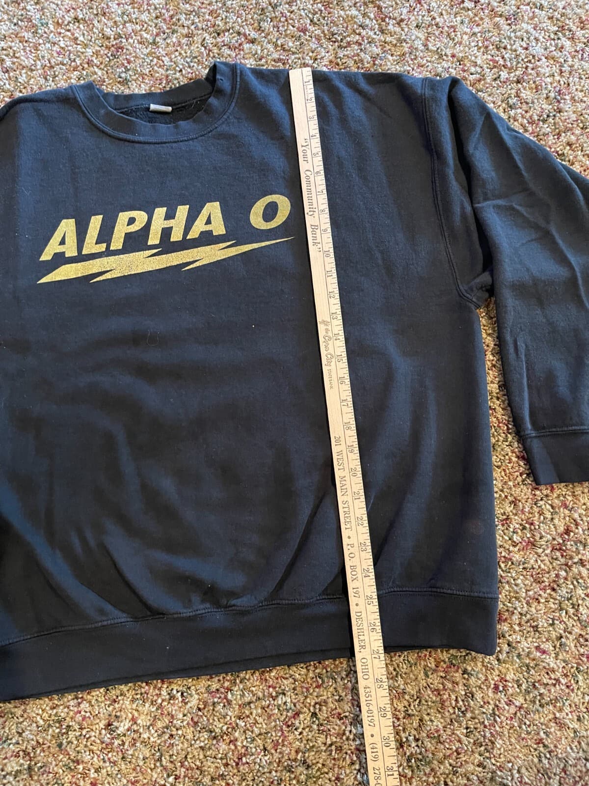 Alpha O black crew neck sweatshirt Gilden - Thumbnail 4