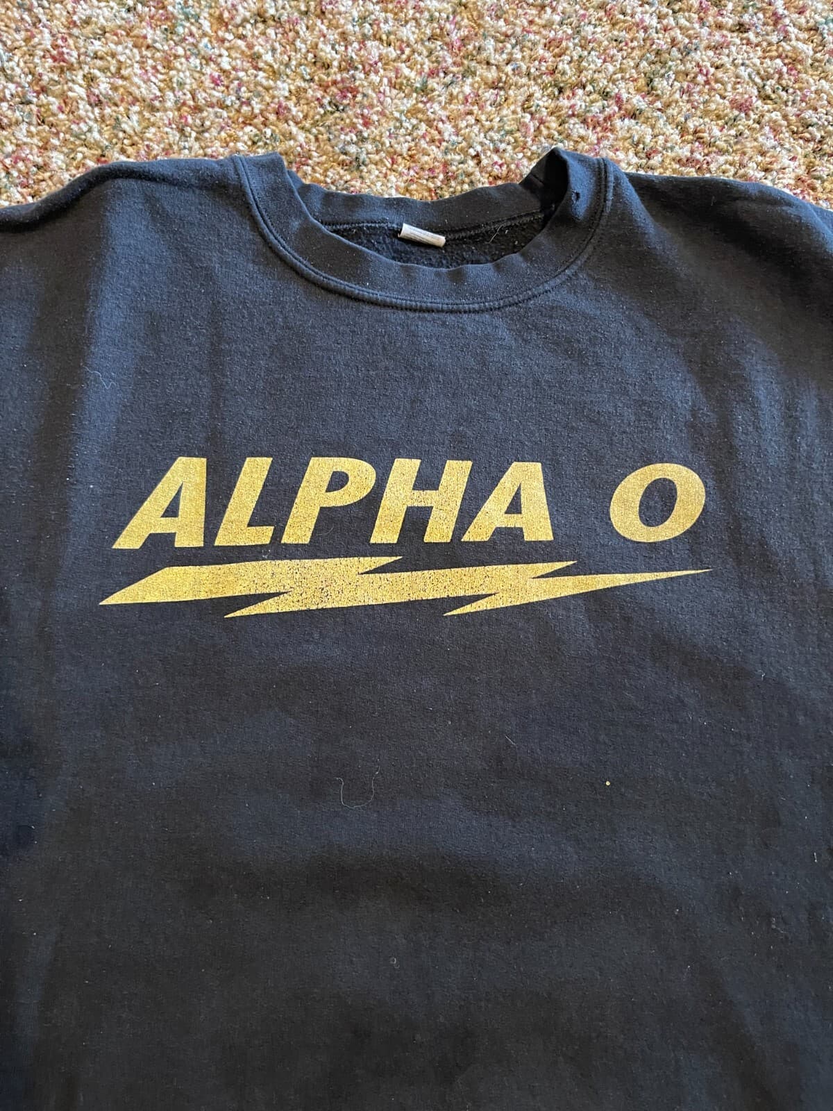 Alpha O black crew neck sweatshirt Gilden - Thumbnail 2