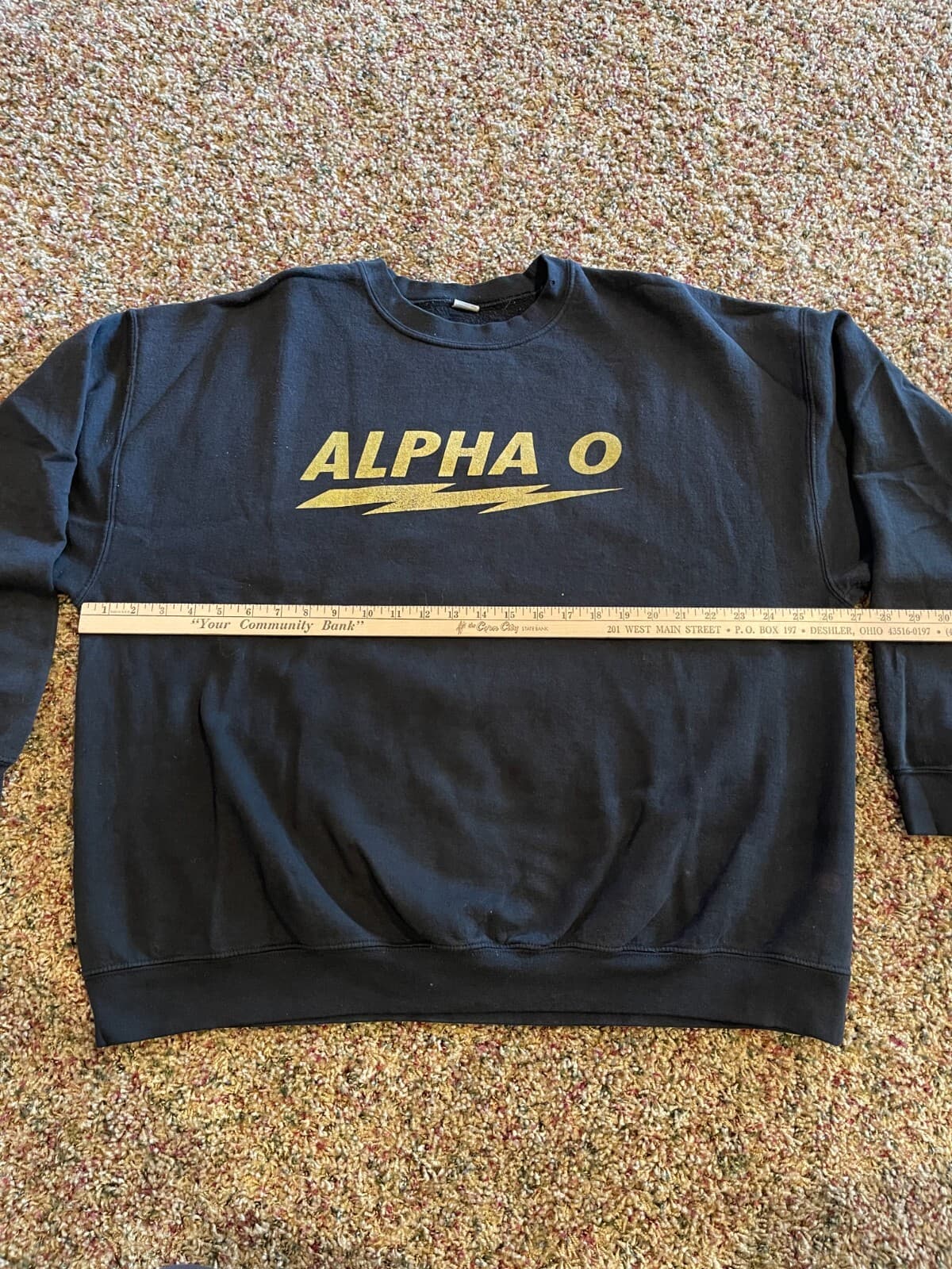 Alpha O black crew neck sweatshirt Gilden - Thumbnail 3